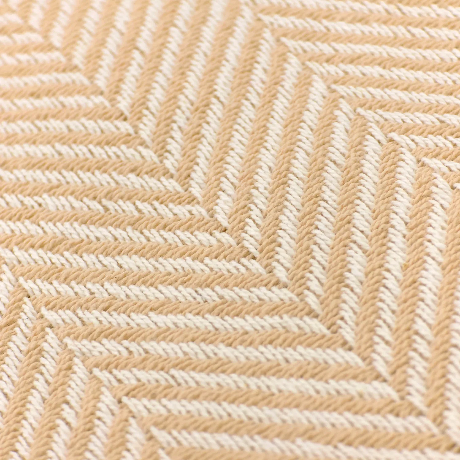 Decken - Baumwolldecke - Denisa Fishbone (beige/weiß)