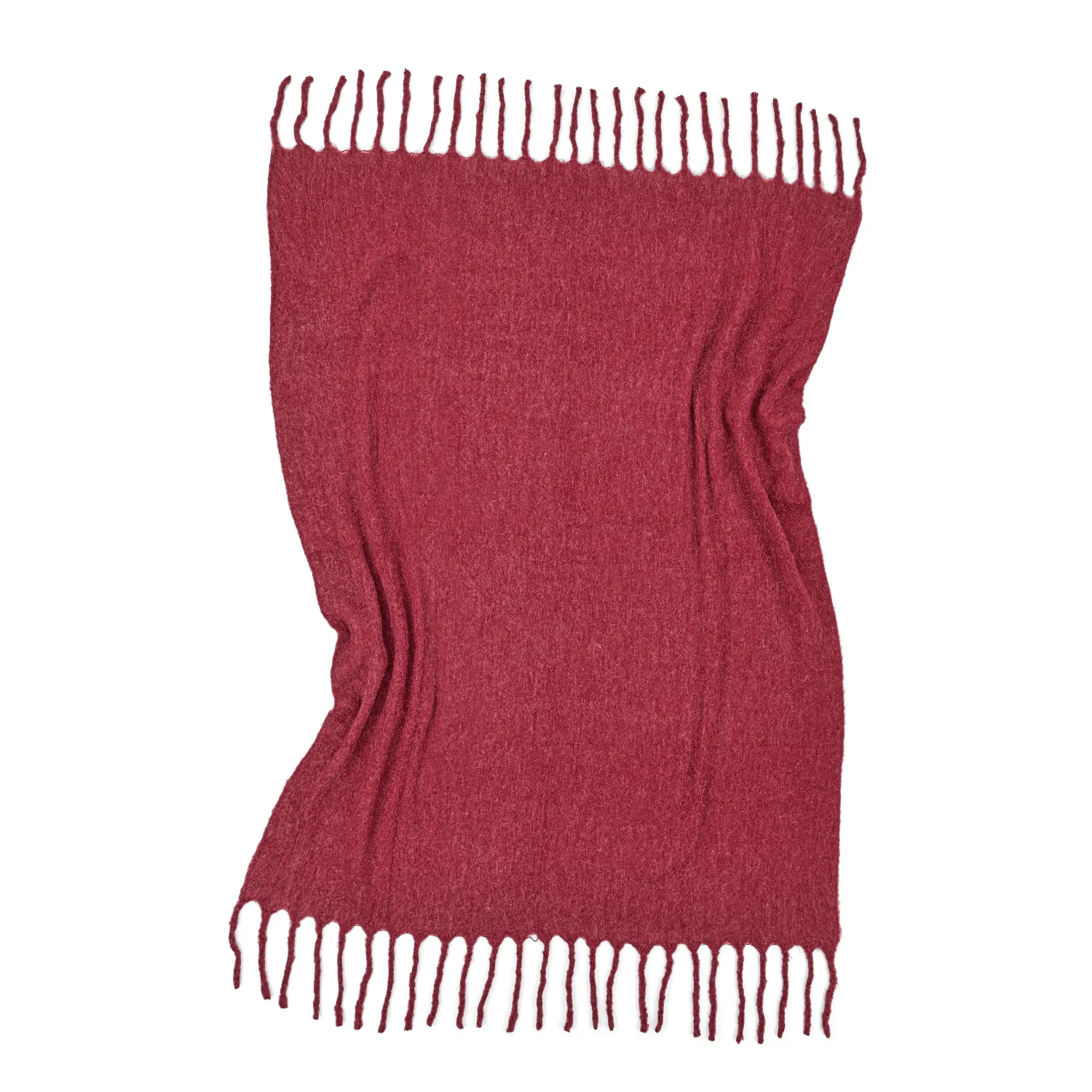 Decken - Wolldecke im Mischgewebe - Samantha (dunkelrot)