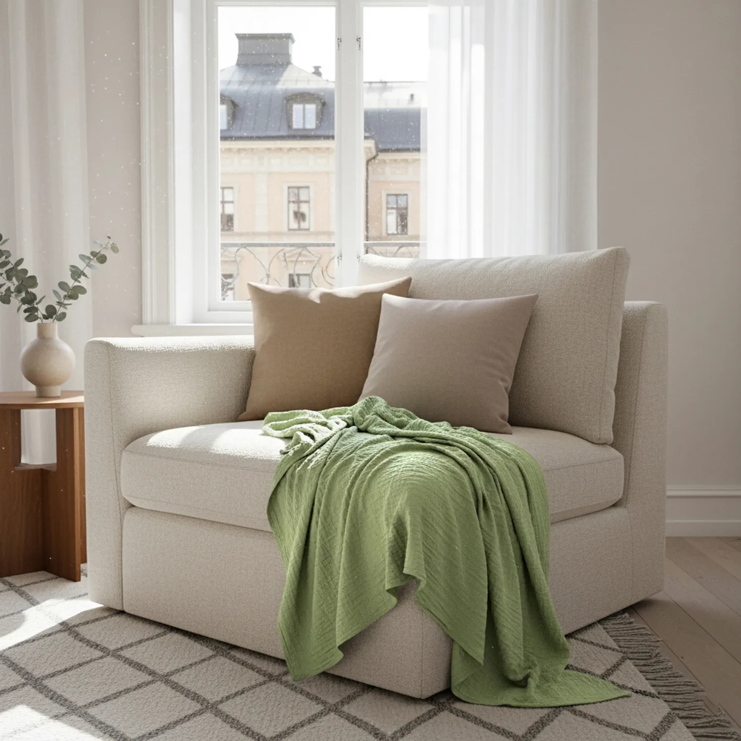 Couvertures - Plaid Vanja (vert clair)