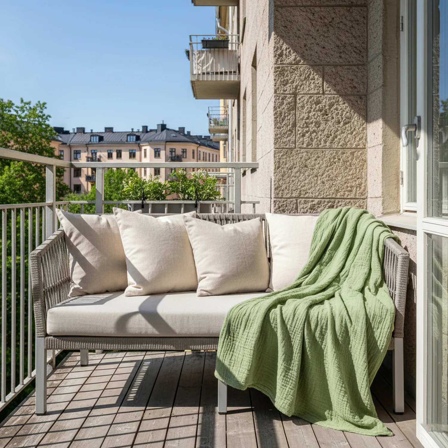 Couvertures - Plaid Vanja (vert clair)