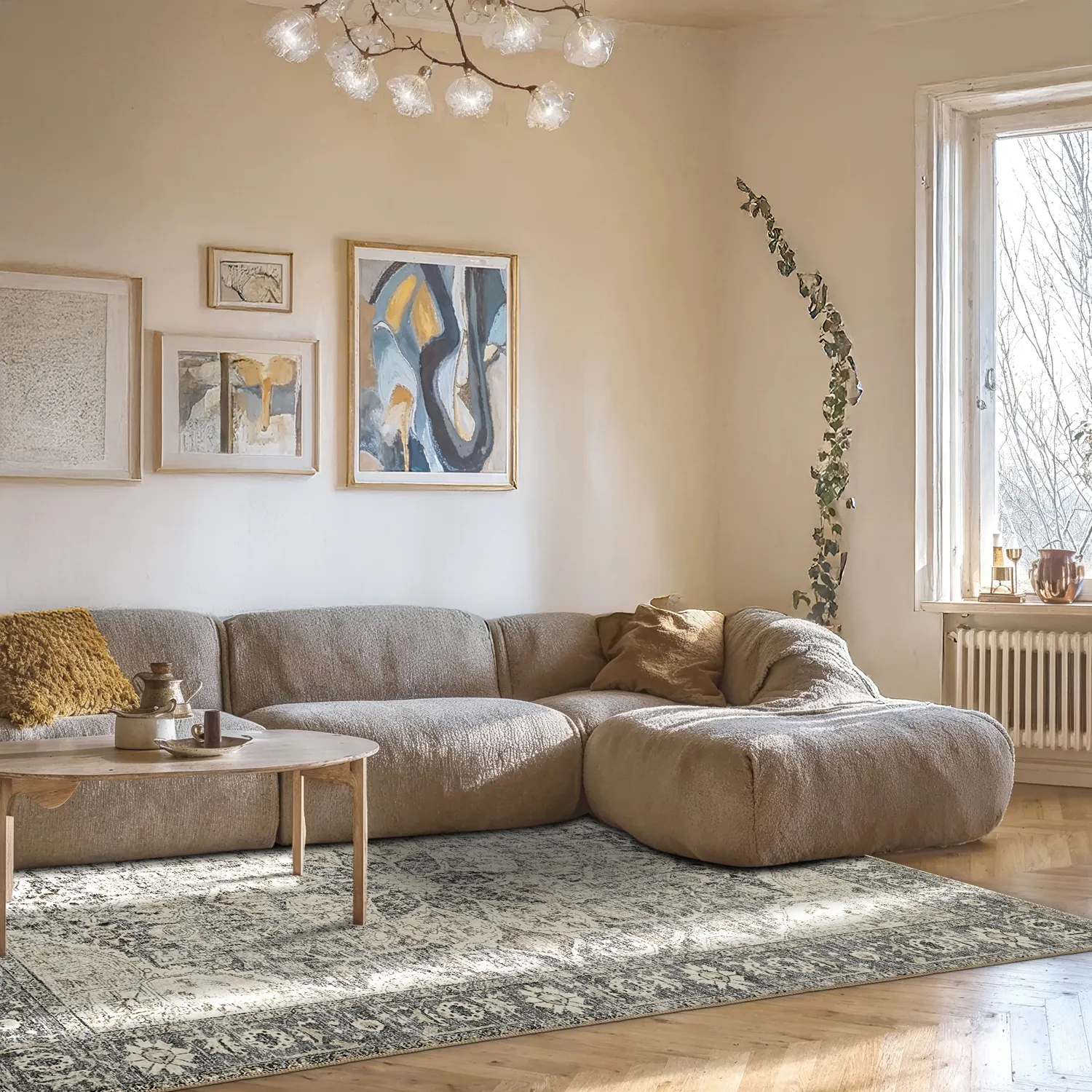 Flachgewebter Teppich - Alvand (schwarz)