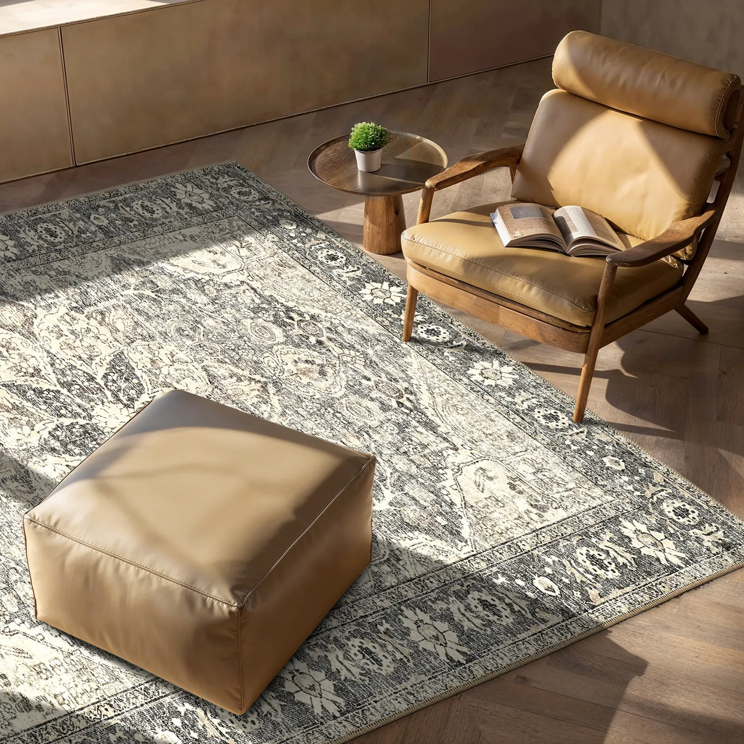 Flachgewebter Teppich - Alvand (schwarz)