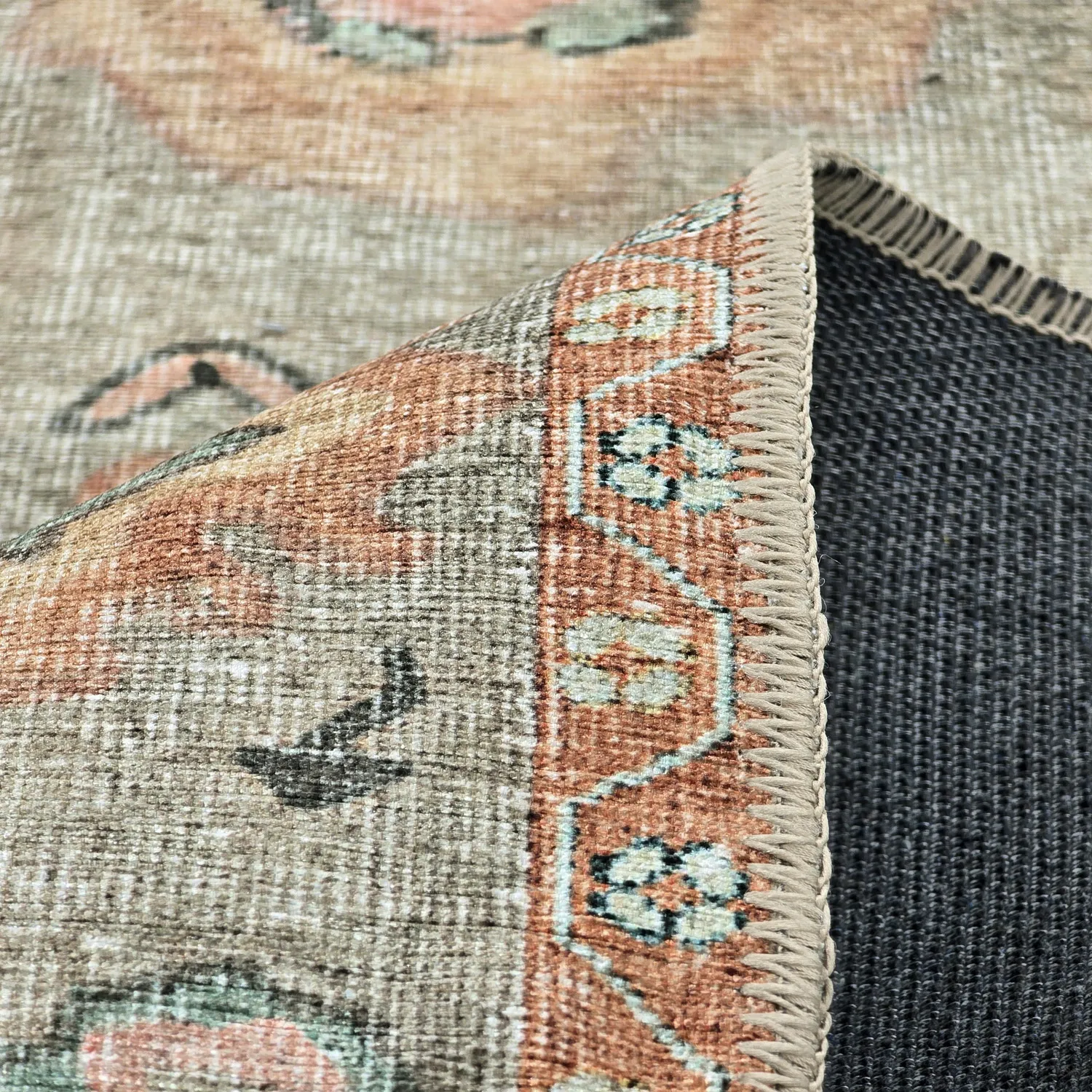 Flachgewebter Teppich - Amena (blau)