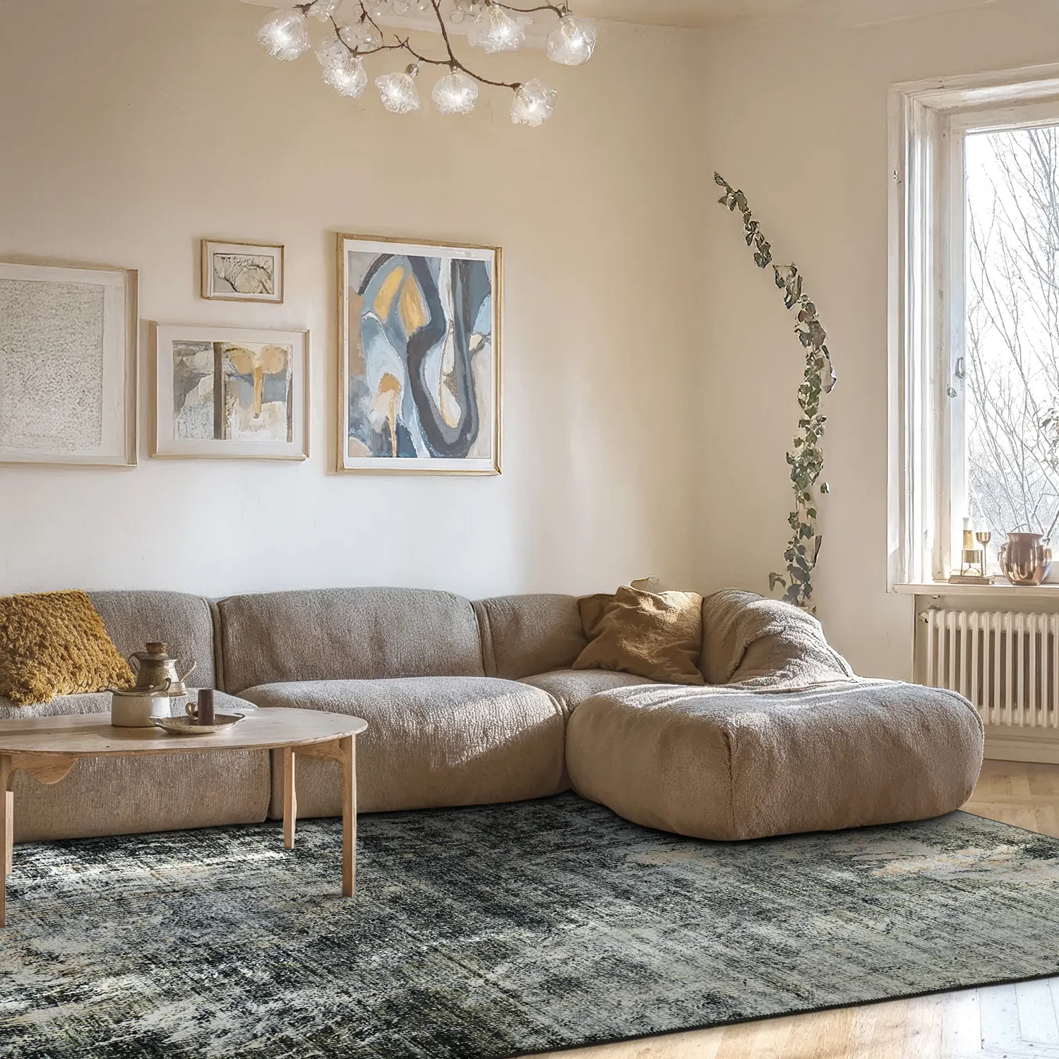 Tapis tissé à plat - Bechar (noir/multi)