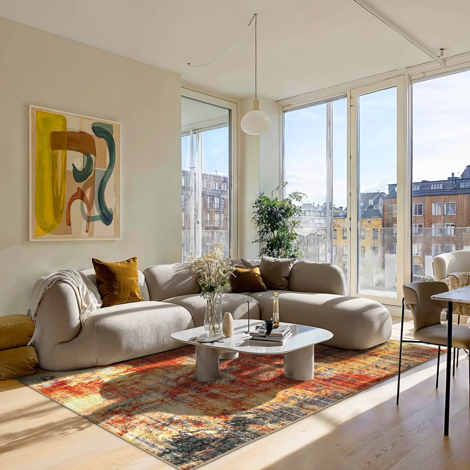 Flachgewebter Teppich - Bechar (rot/mehrfarbig)