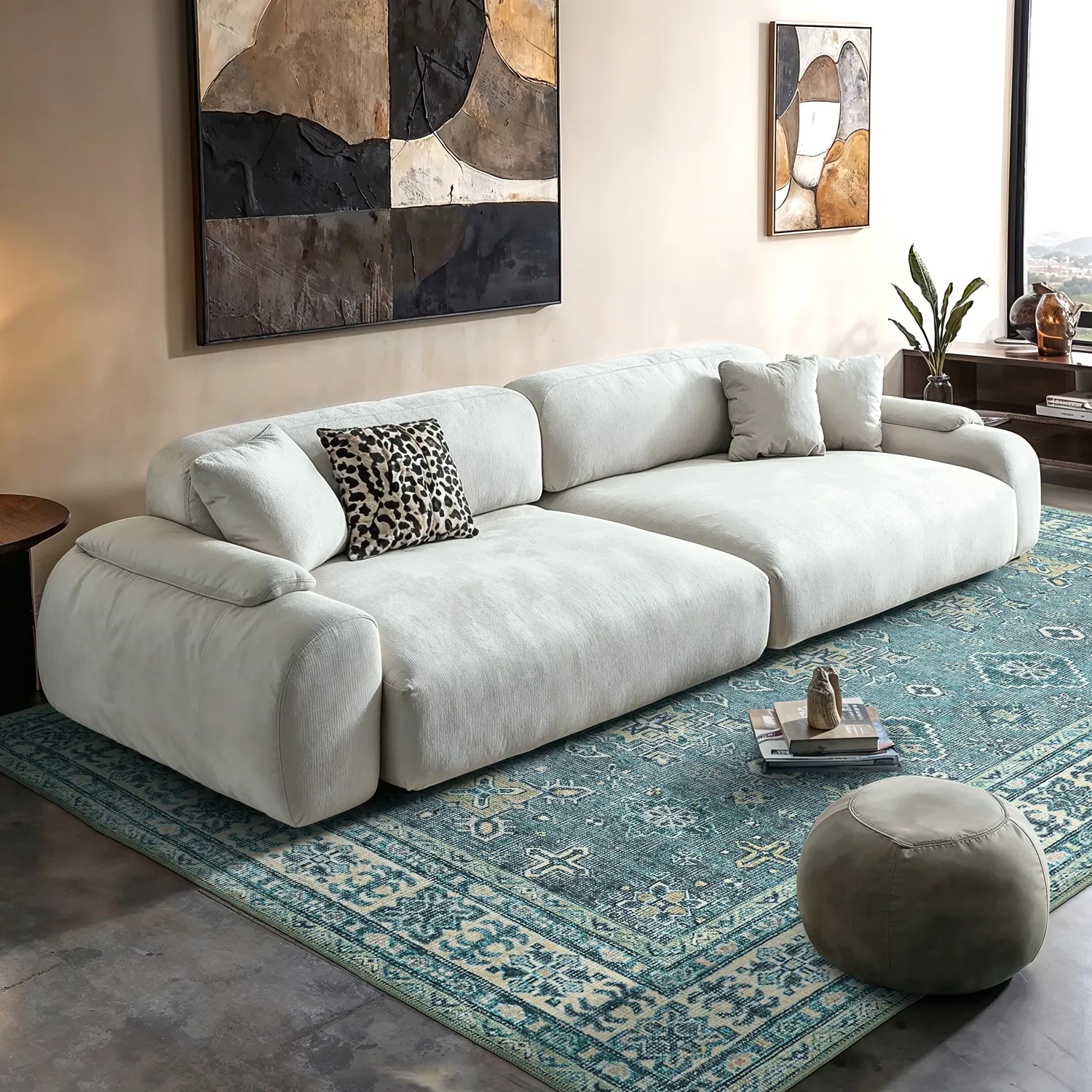 Flachgewebter Teppich - Benaluna (blau/grün)