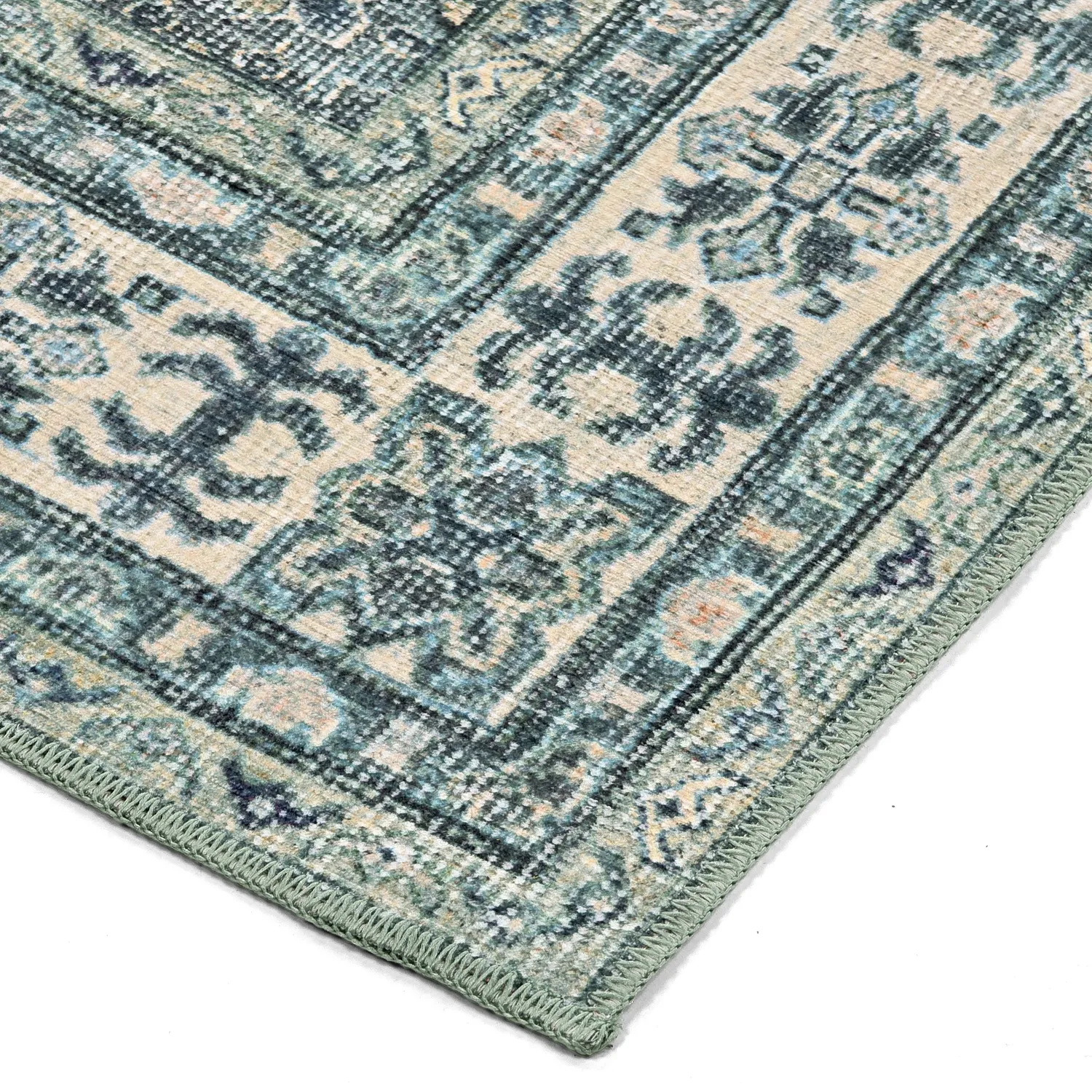 Flachgewebter Teppich - Benaluna (blau/grün)