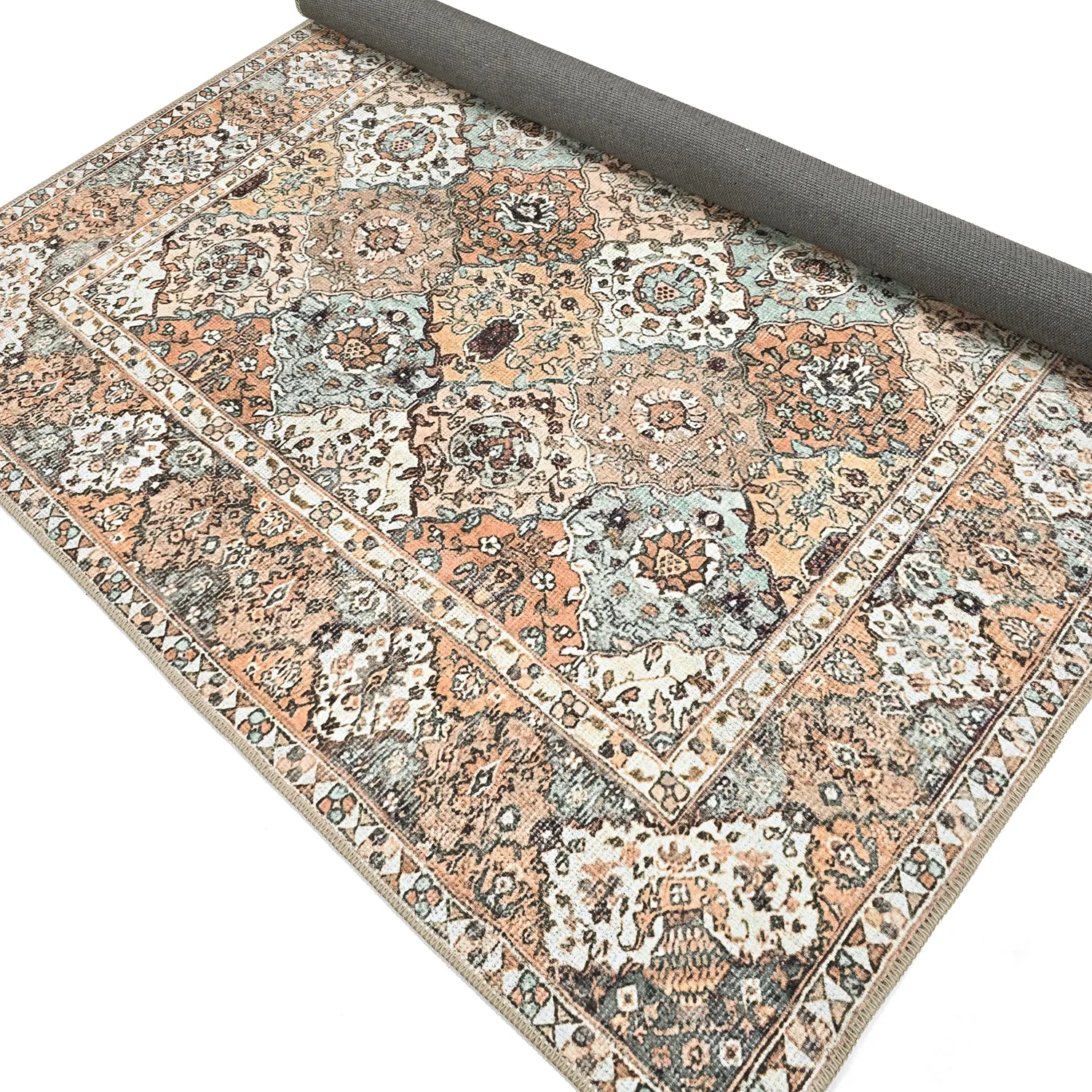 Flachgewebter Teppich - Berelina (beige/mehrfarbig)