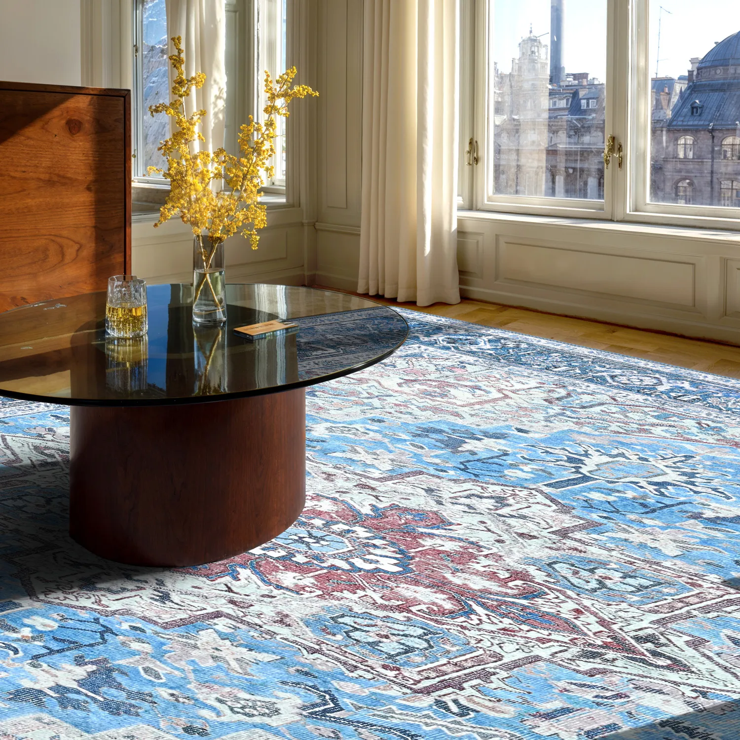 Flachgewebter Teppich - Birjand (blau)