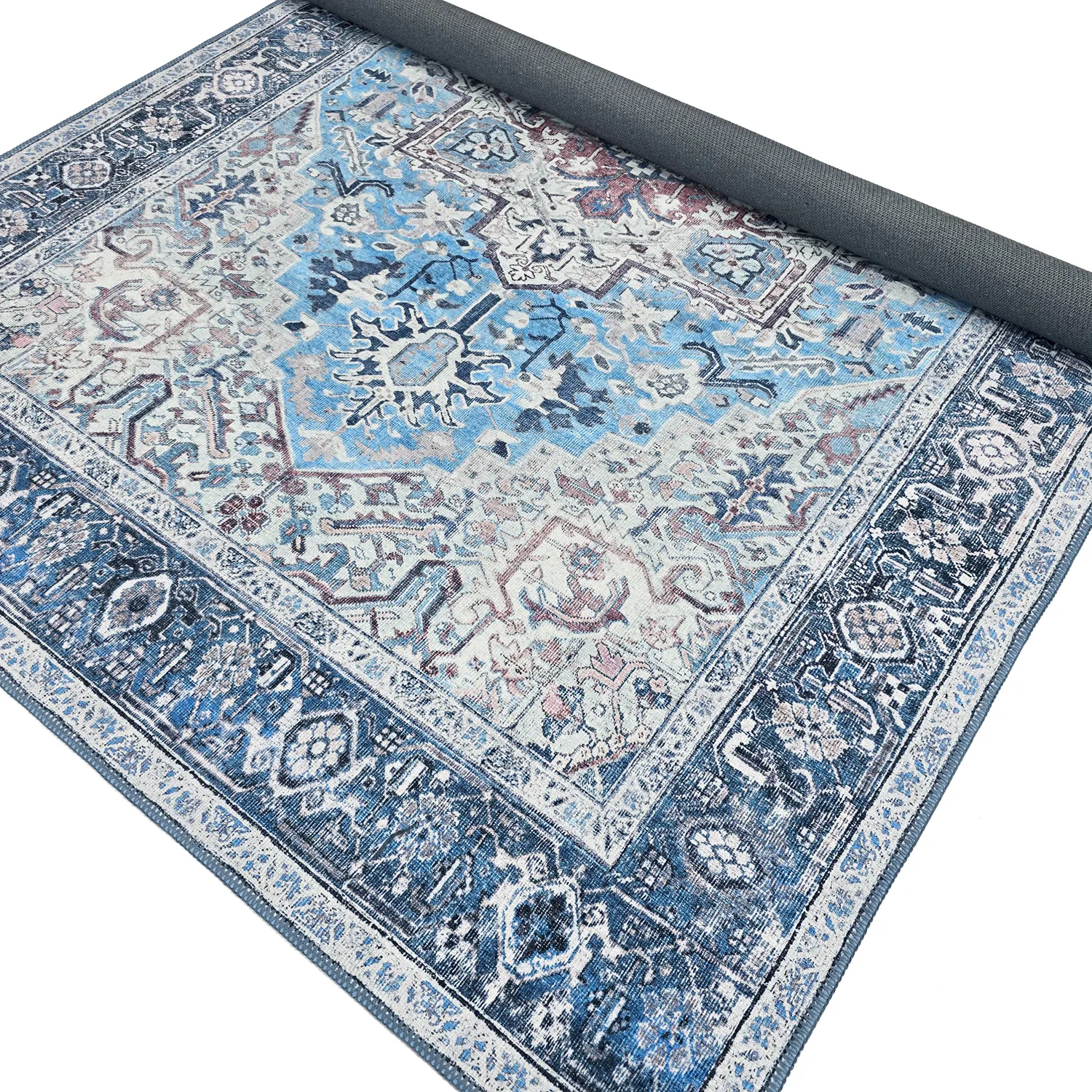 Flachgewebter Teppich - Birjand (blau)