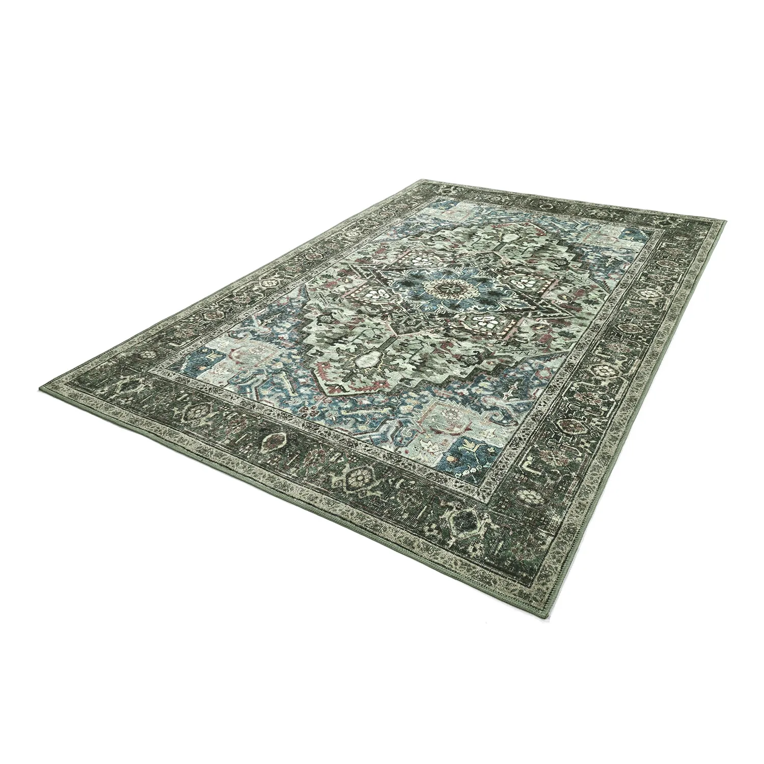 Tapis tissé à plat - Birjand (vert)