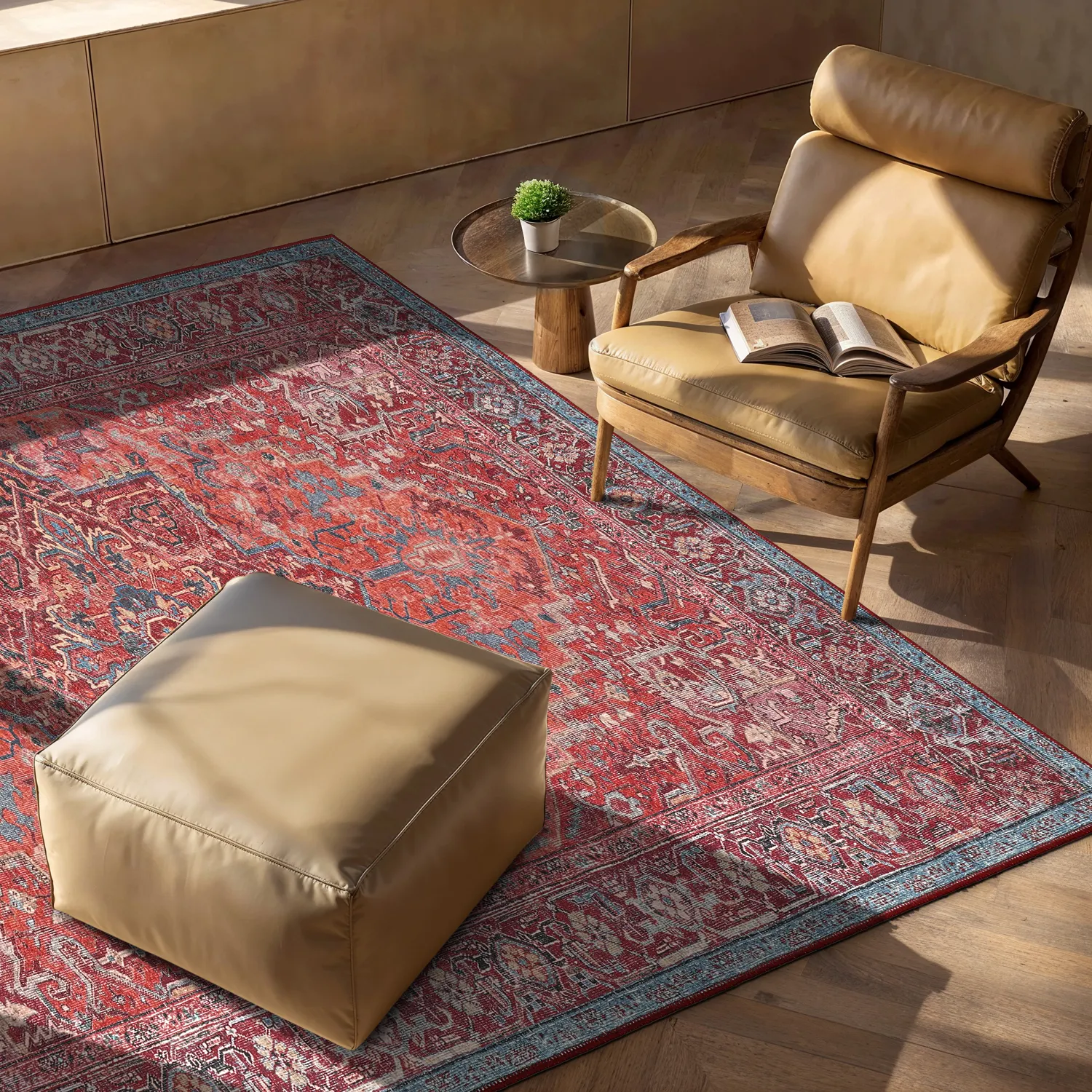 Flachgewebter Teppich - Birjand (rot)