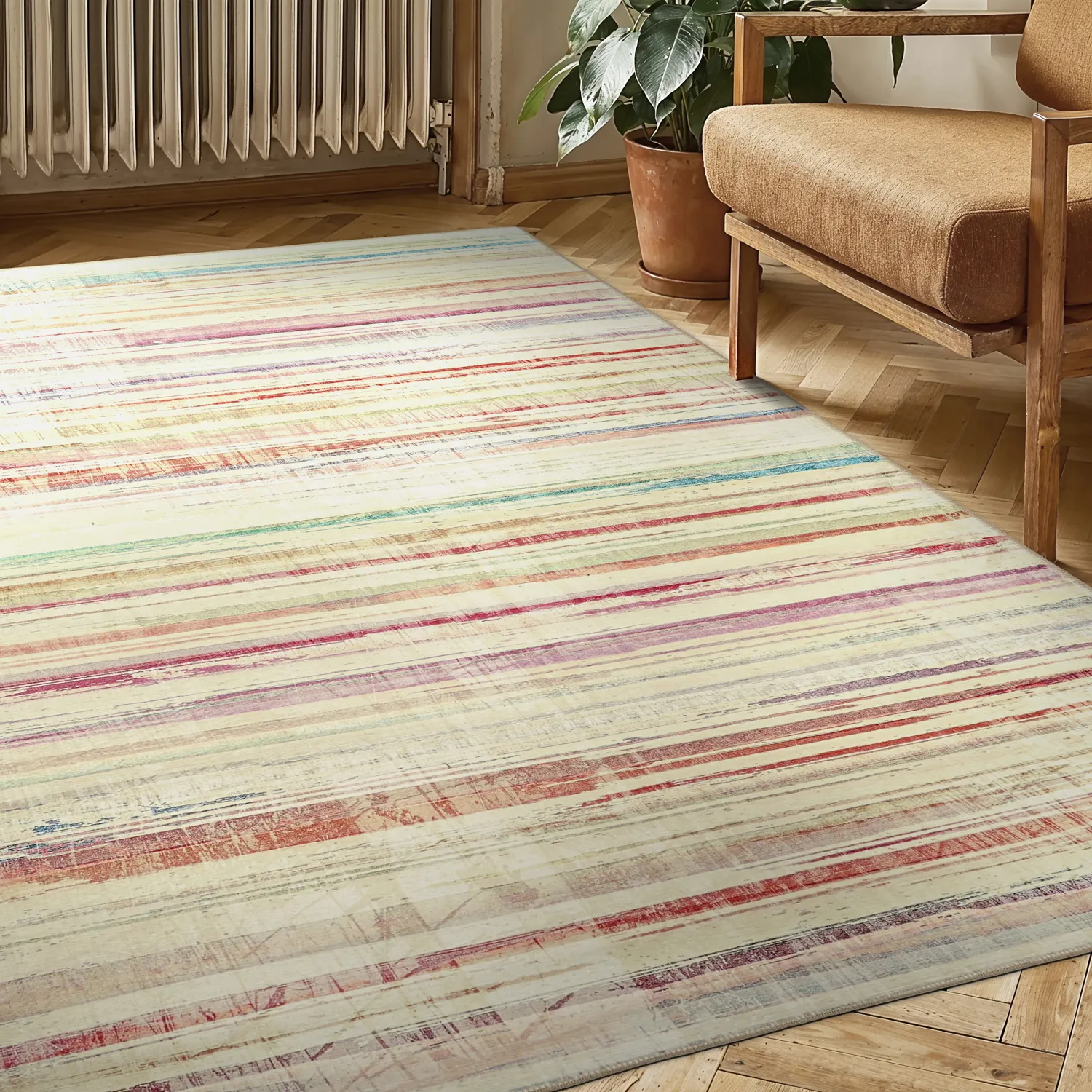 Tapis tissé à plat - Delara (beige/multicolore)