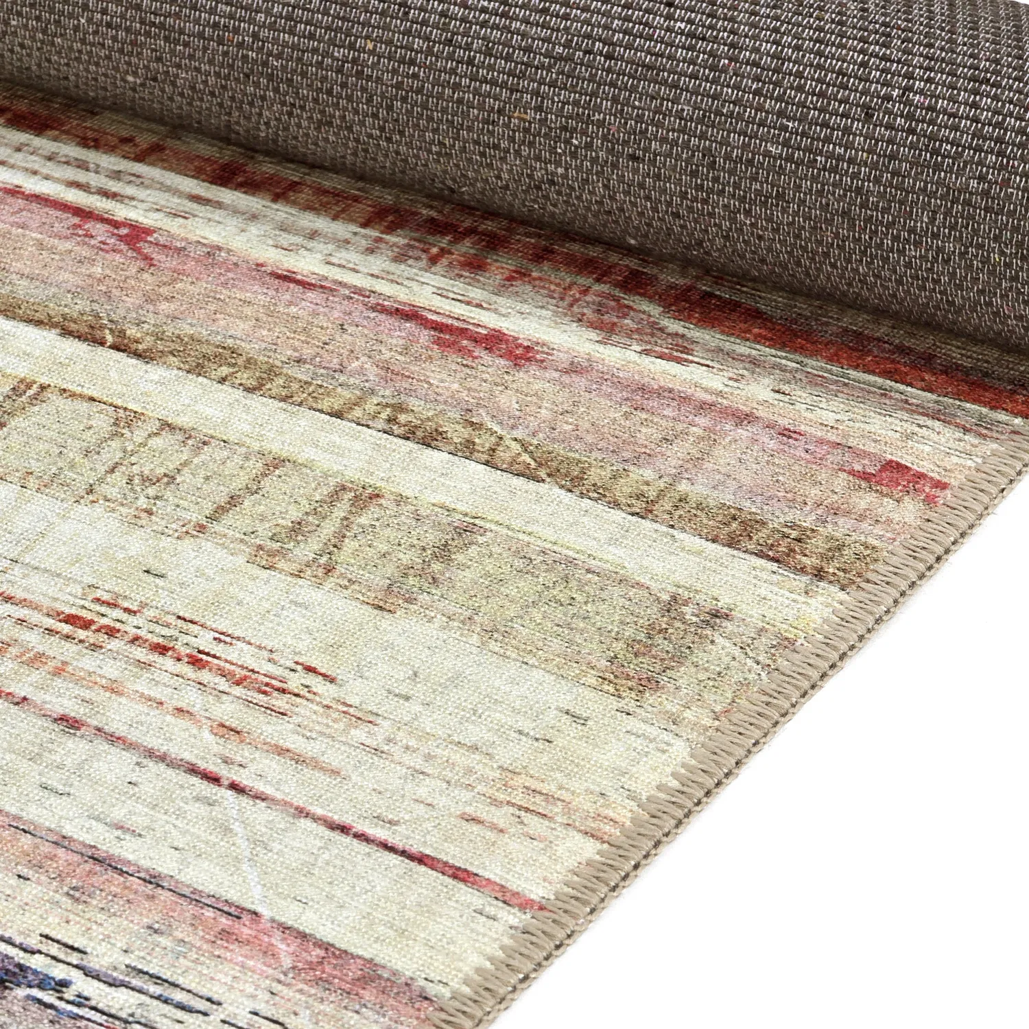 Tapis tissé à plat - Delara (beige/multicolore)