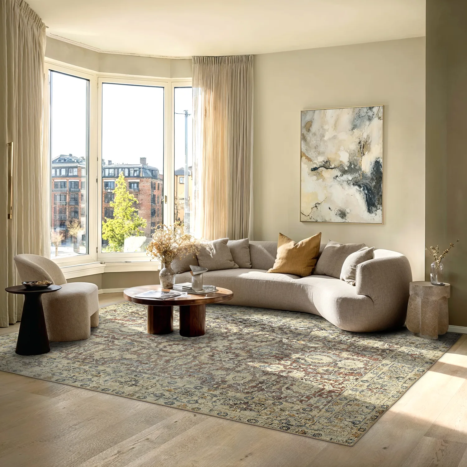 Flachgewebter Teppich - Delvar (beige)