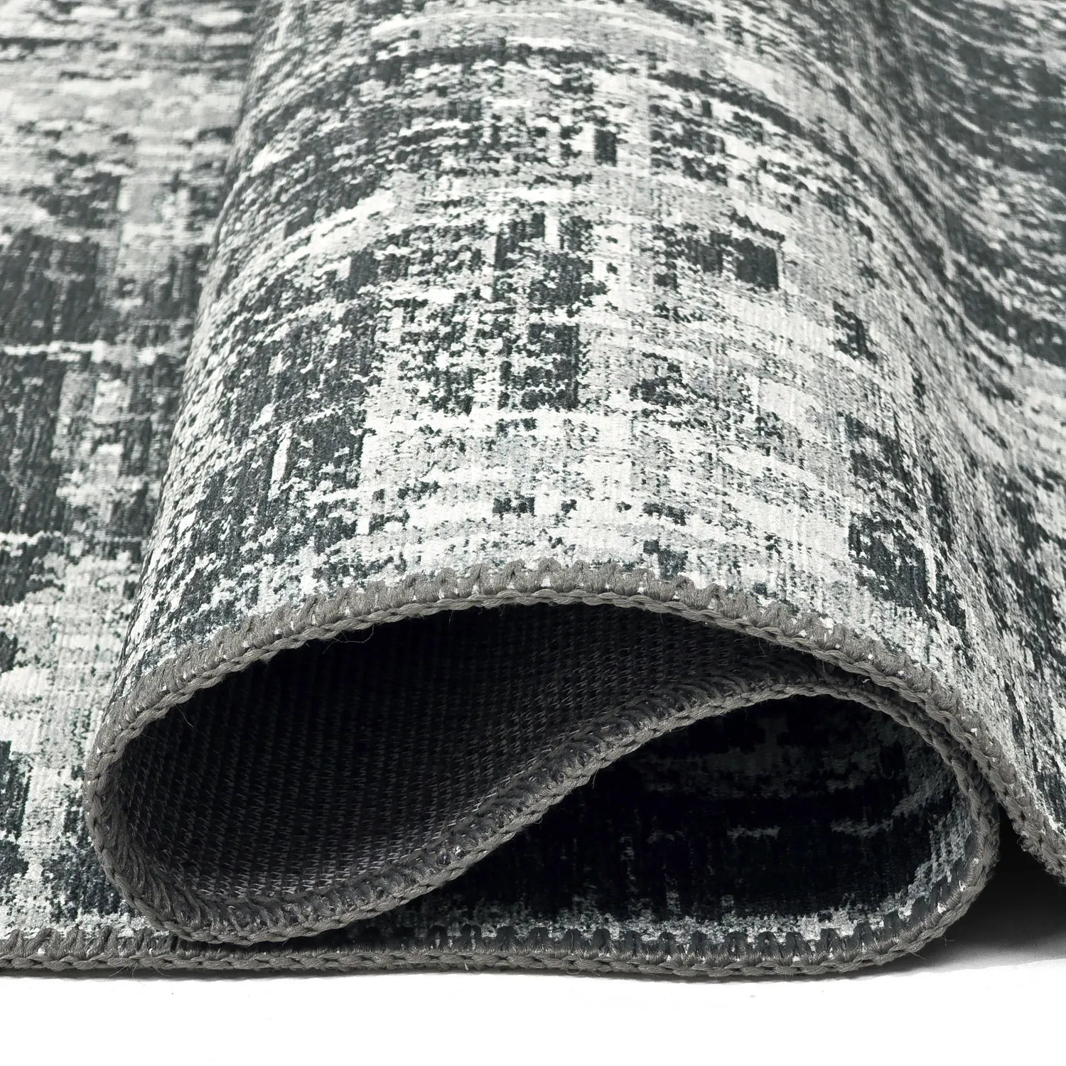 Flachgewebter Teppich - Elira (schwarz)