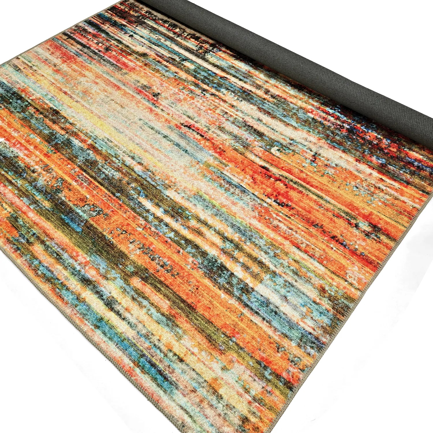 Flachgewebter Teppich - Kazea (orange/multi)