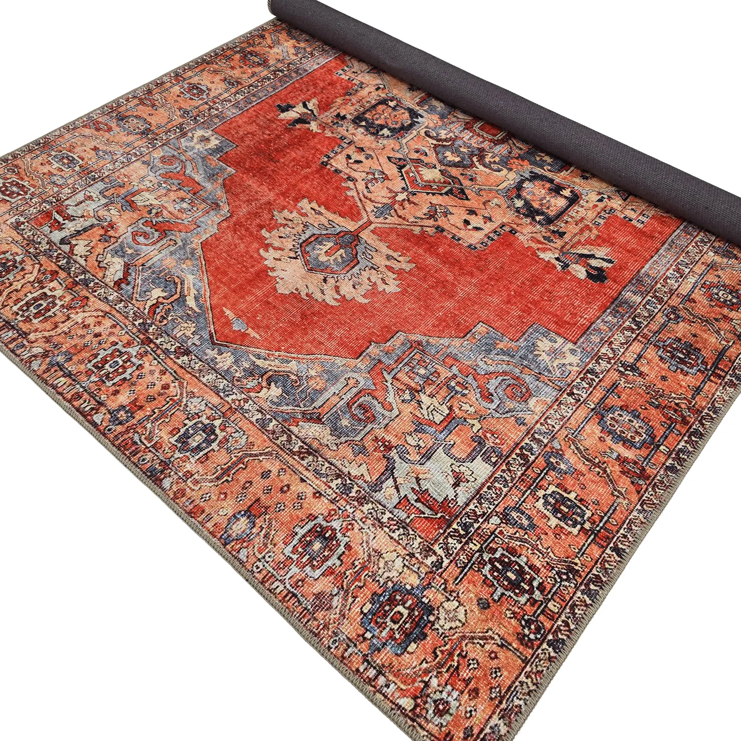 Flachgewebter Teppich - Madevan (rot)