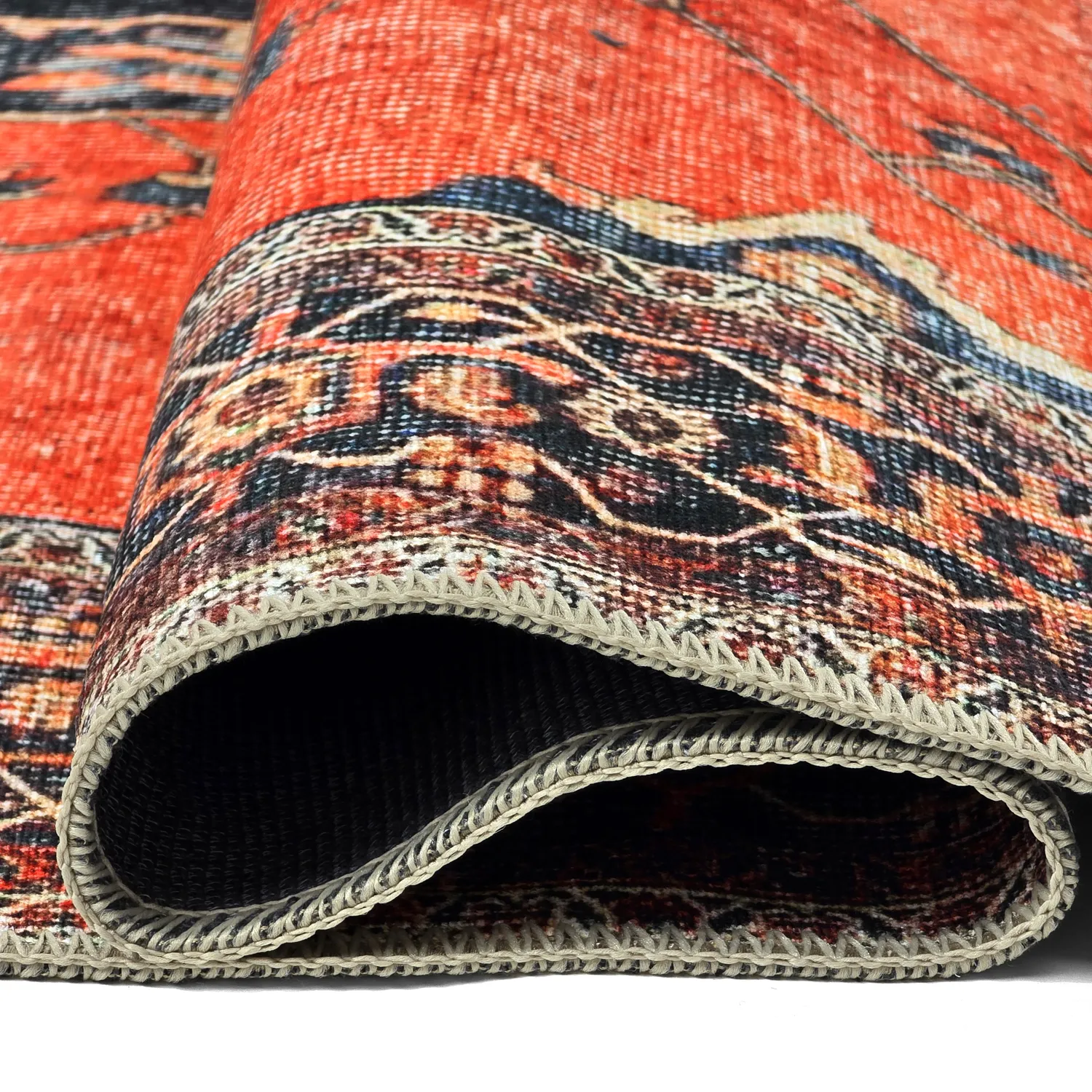 Flachgewebter Teppich - Mandalay (rot)