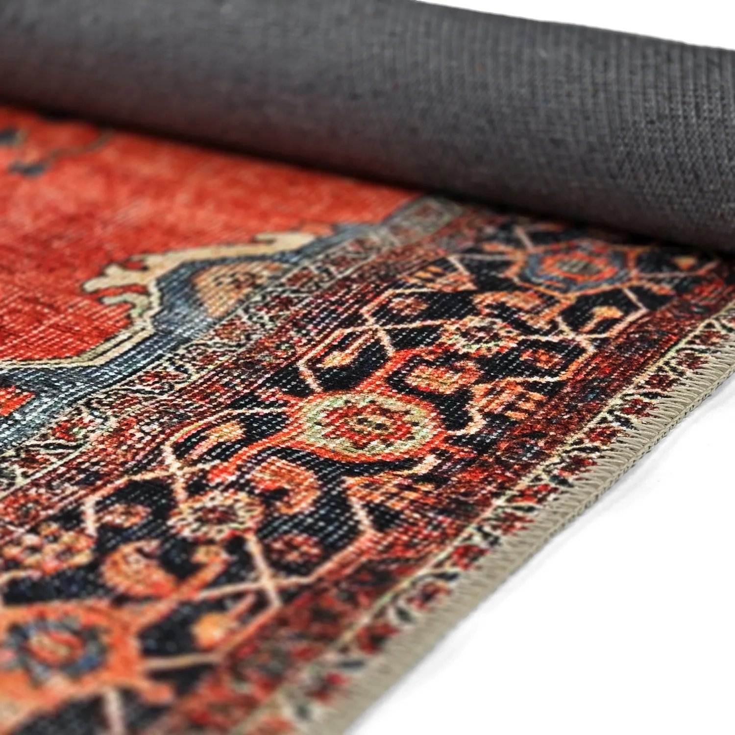 Flachgewebter Teppich - Mandalay (rot)