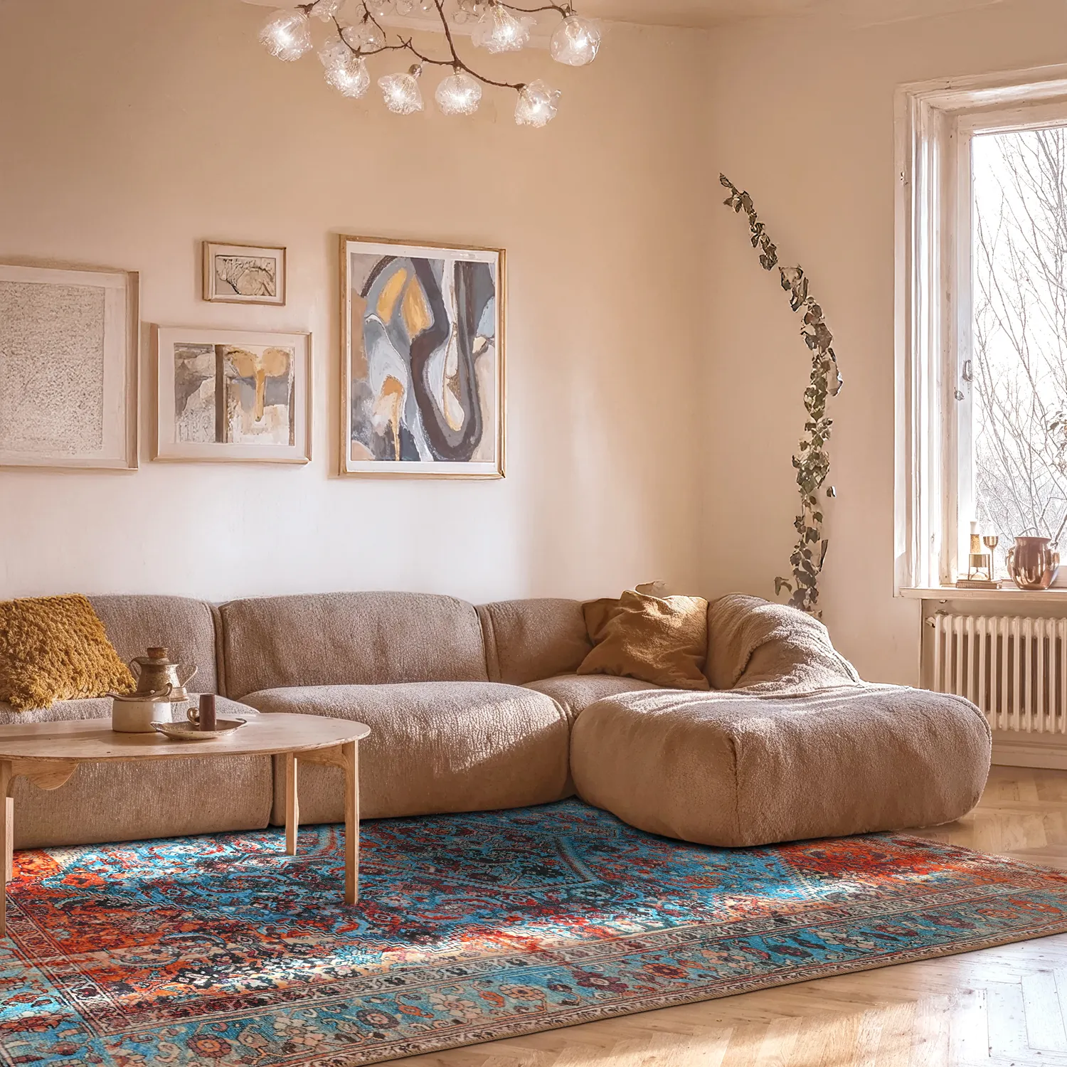 Flachgewebter Teppich - Mardin (rot/blau)