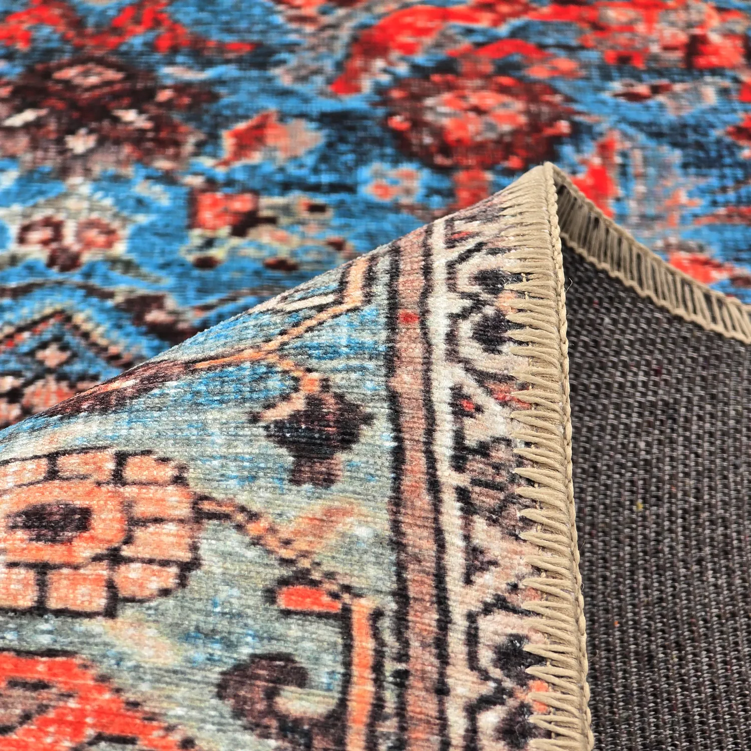 Flachgewebter Teppich - Mardin (rot/blau)