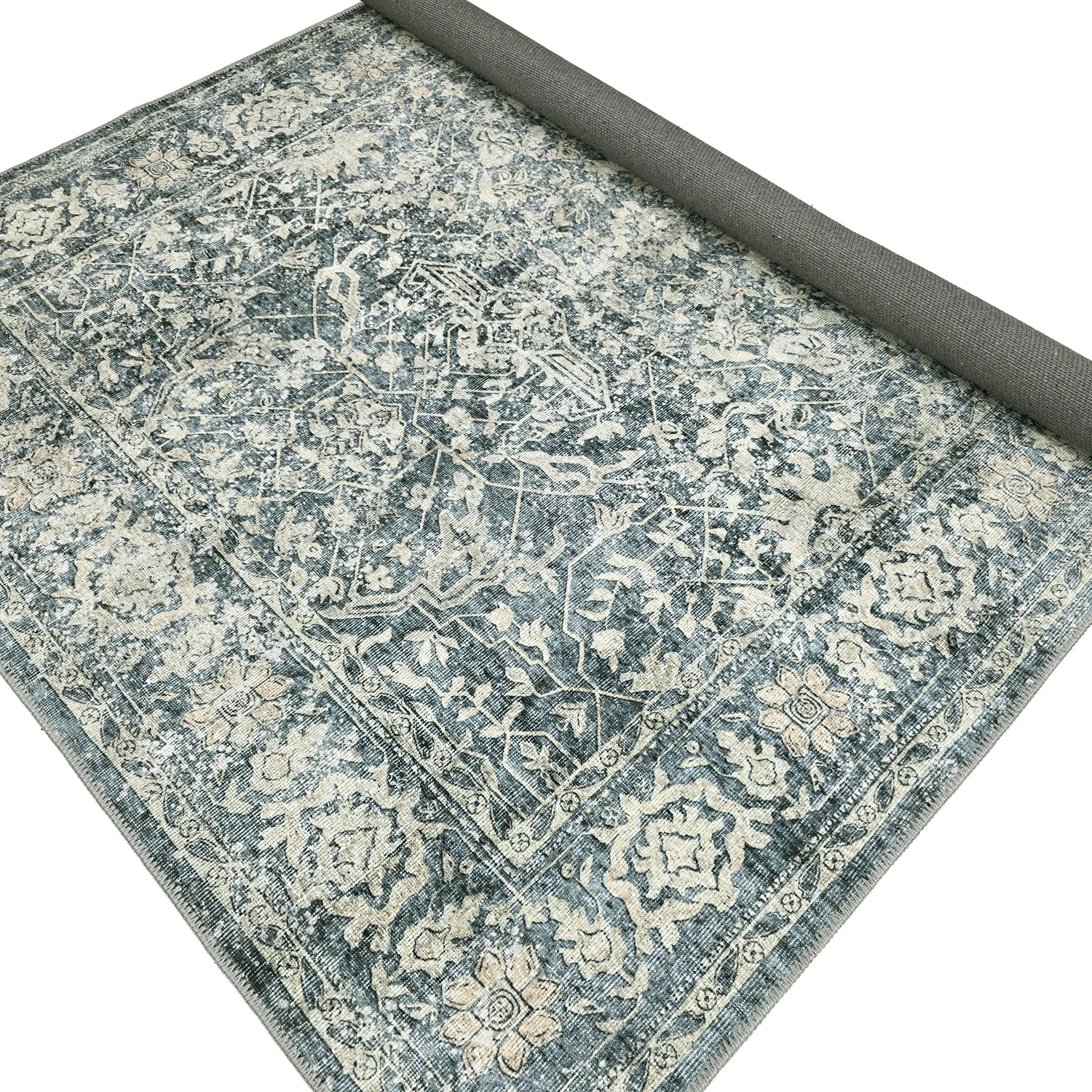 Flachgewebter Teppich - Meralis (blau)