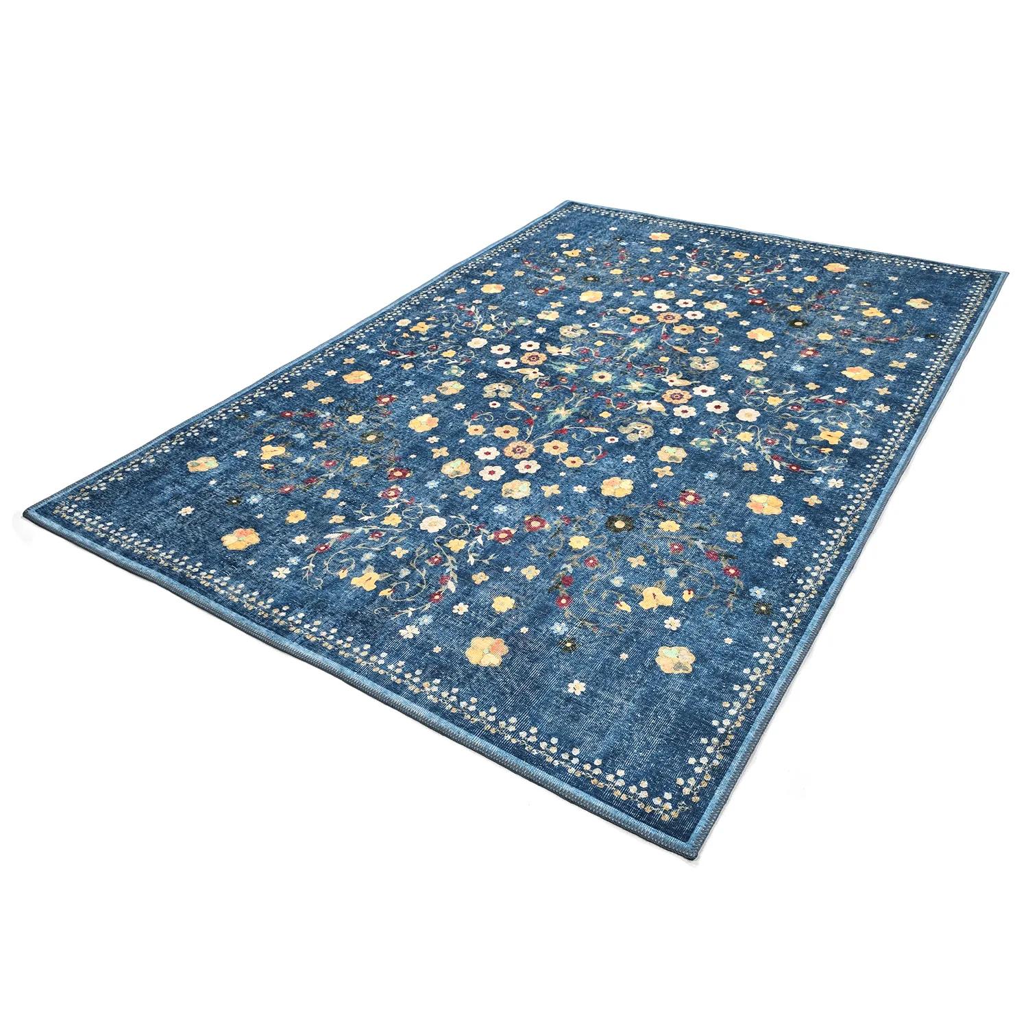 Flachgewebter Teppich - Nabilar (blau)