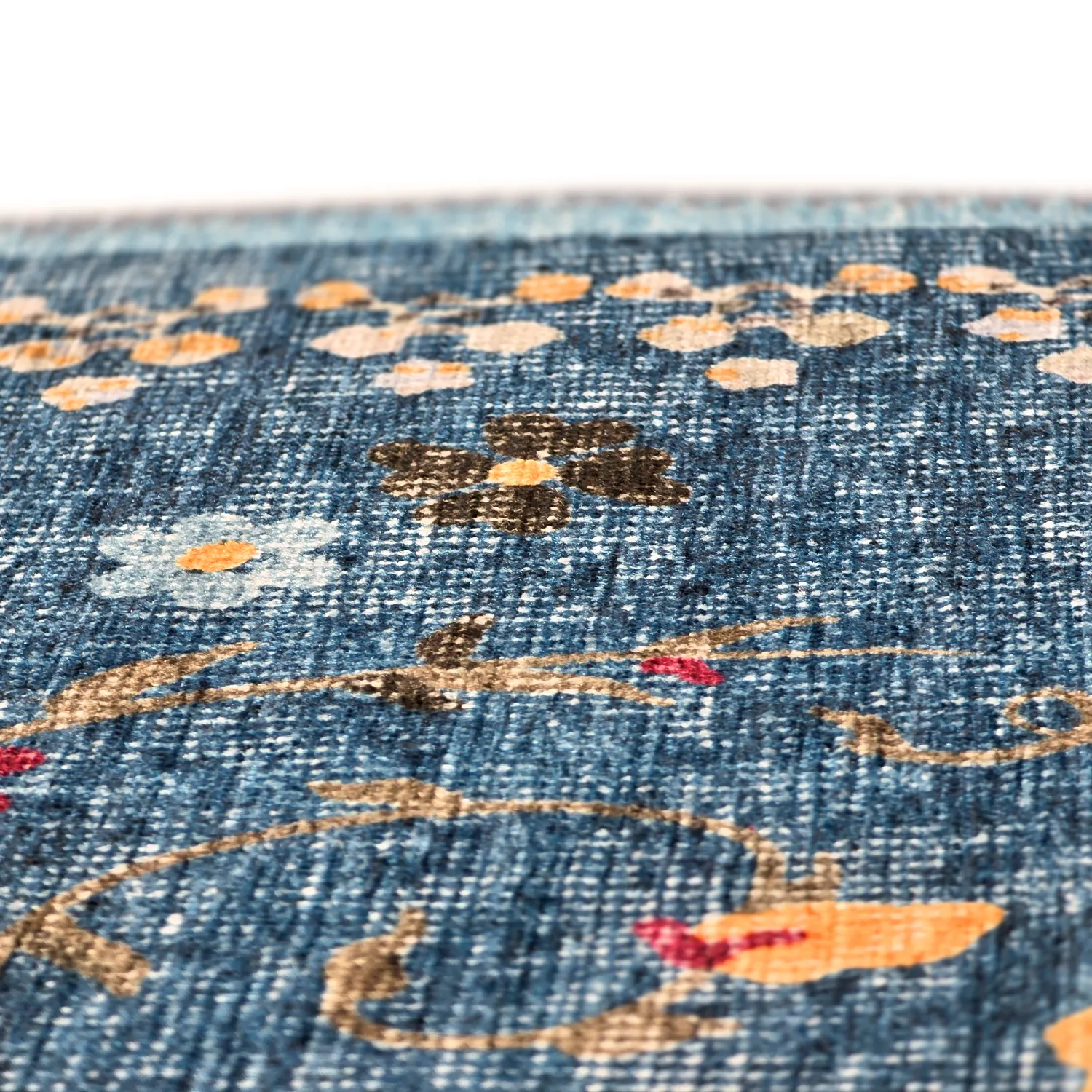 Flachgewebter Teppich - Nabilar (blau)