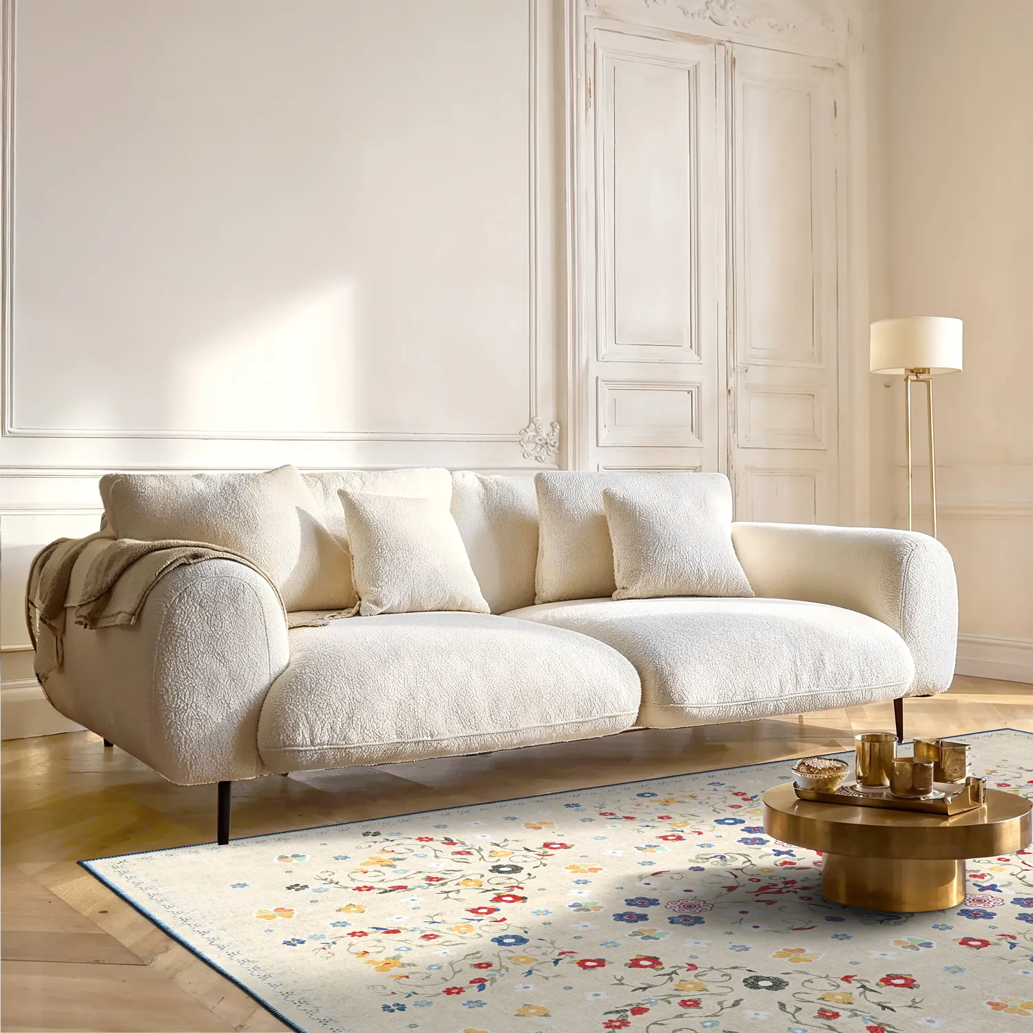 Flachgewebter Teppich - Nabilar (creme)