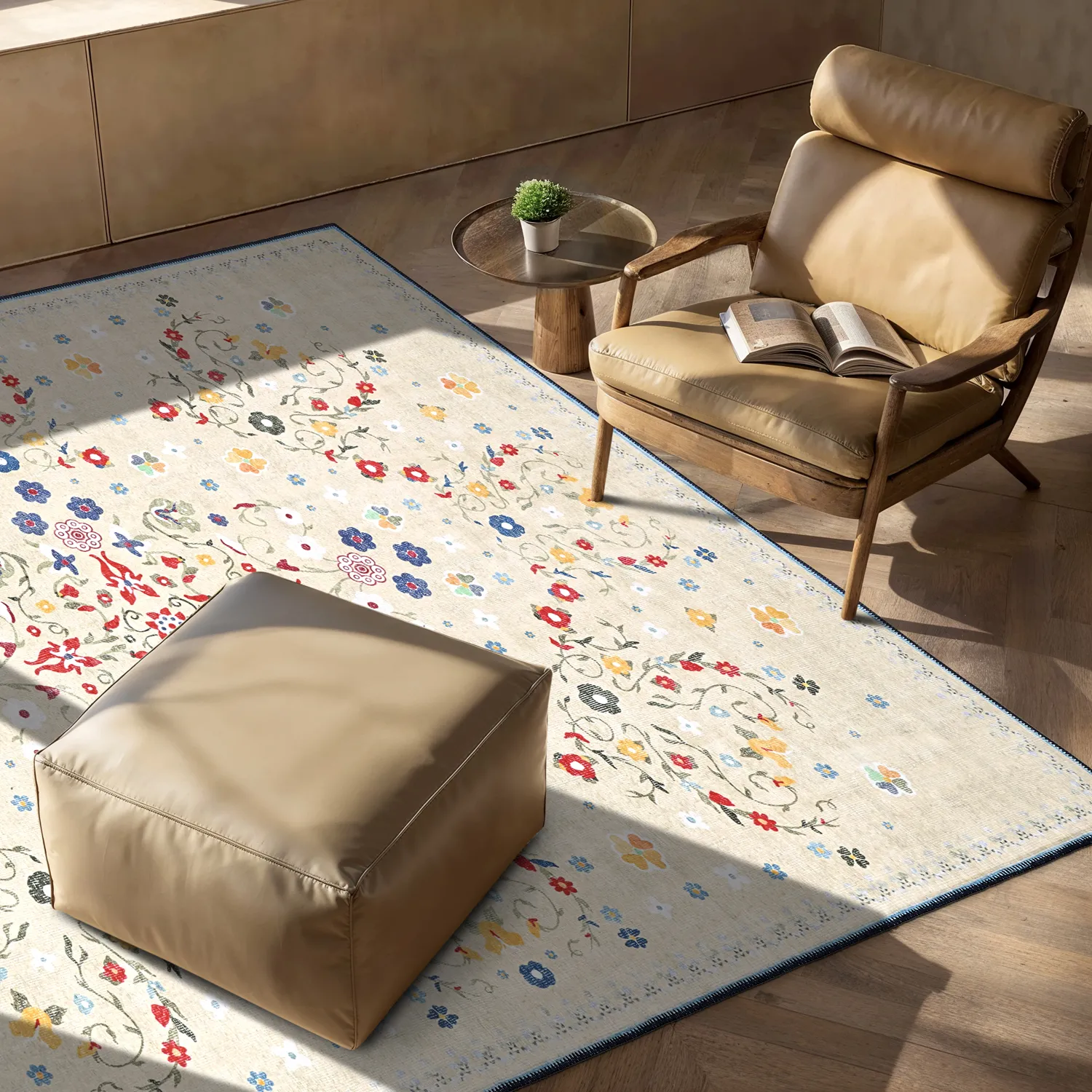 Flachgewebter Teppich - Nabilar (creme)