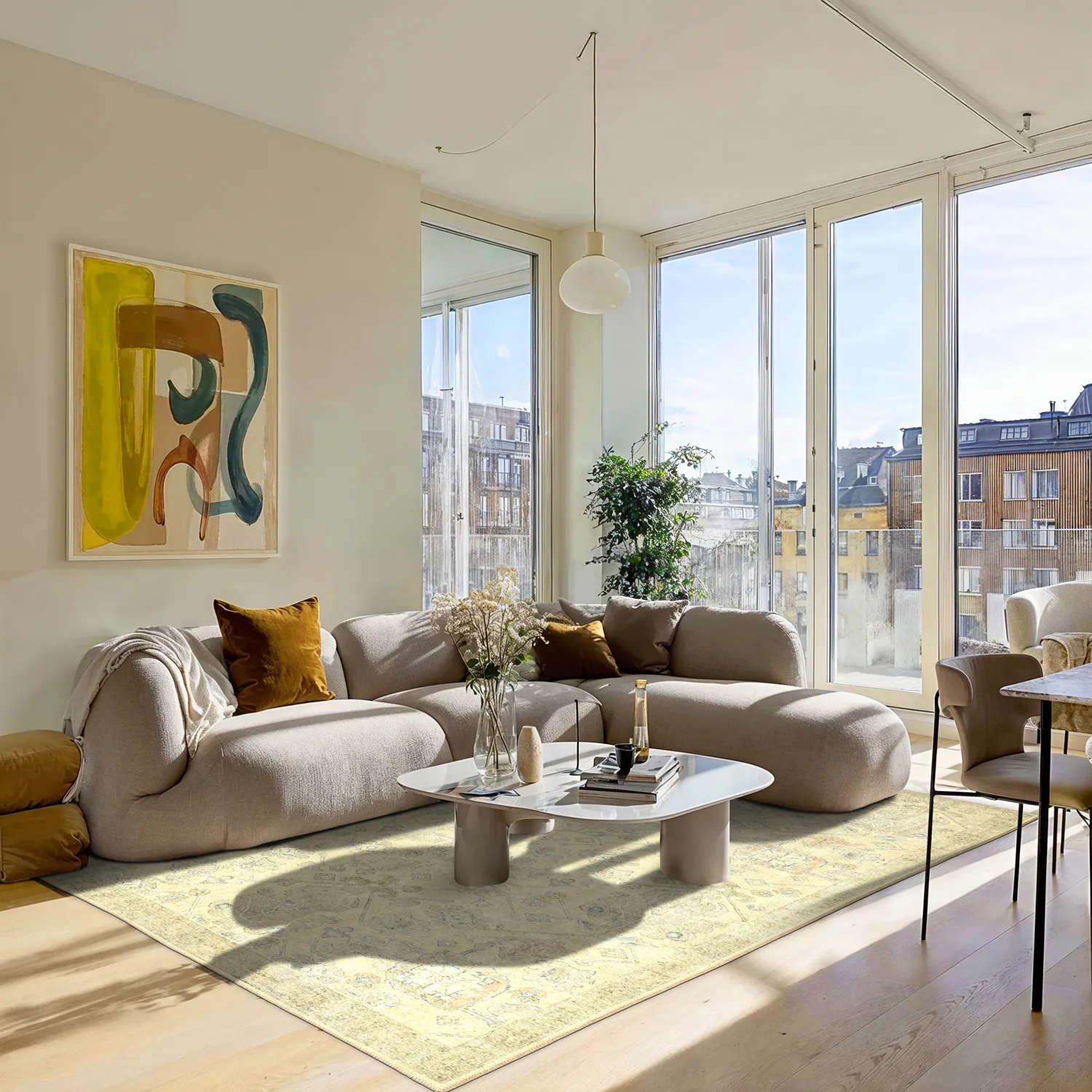 Flachgewebter Teppich - Noura (beige)