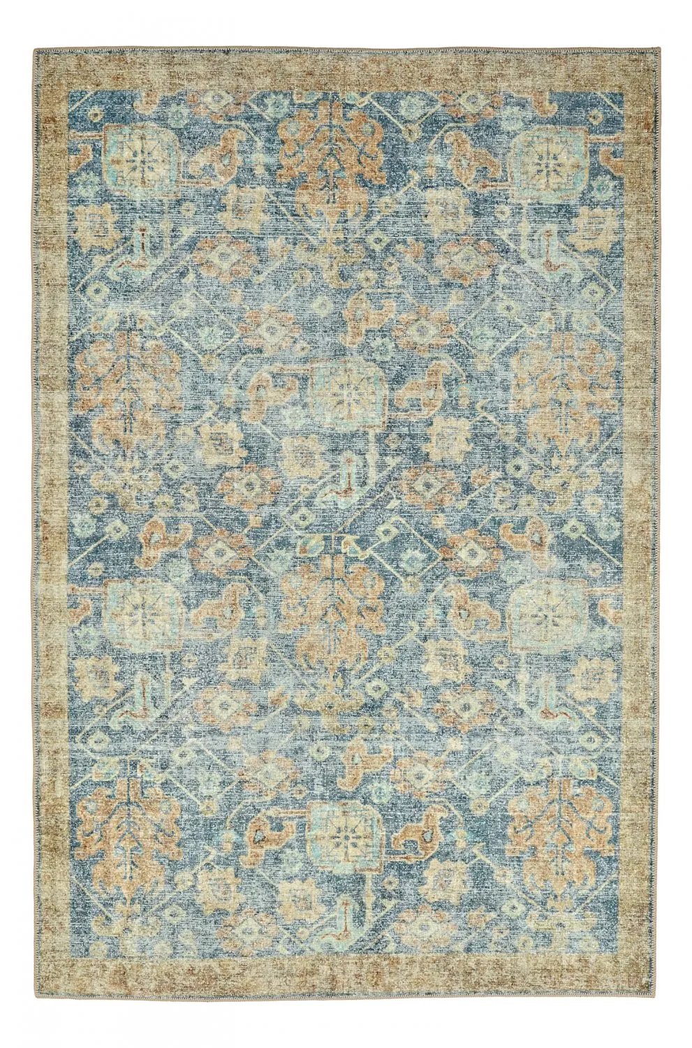 Flachgewebter Teppich - Noura (blau)