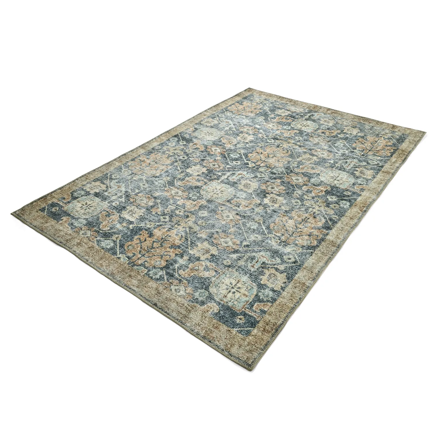 Flachgewebter Teppich - Noura (blau)