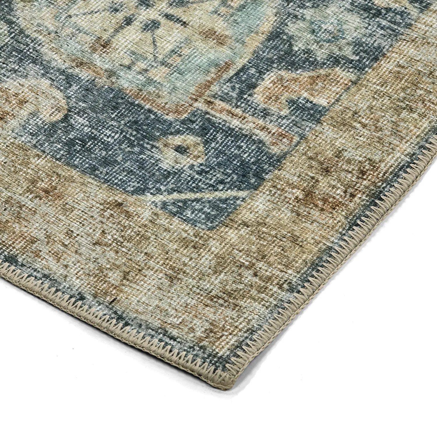 Flachgewebter Teppich - Noura (blau)