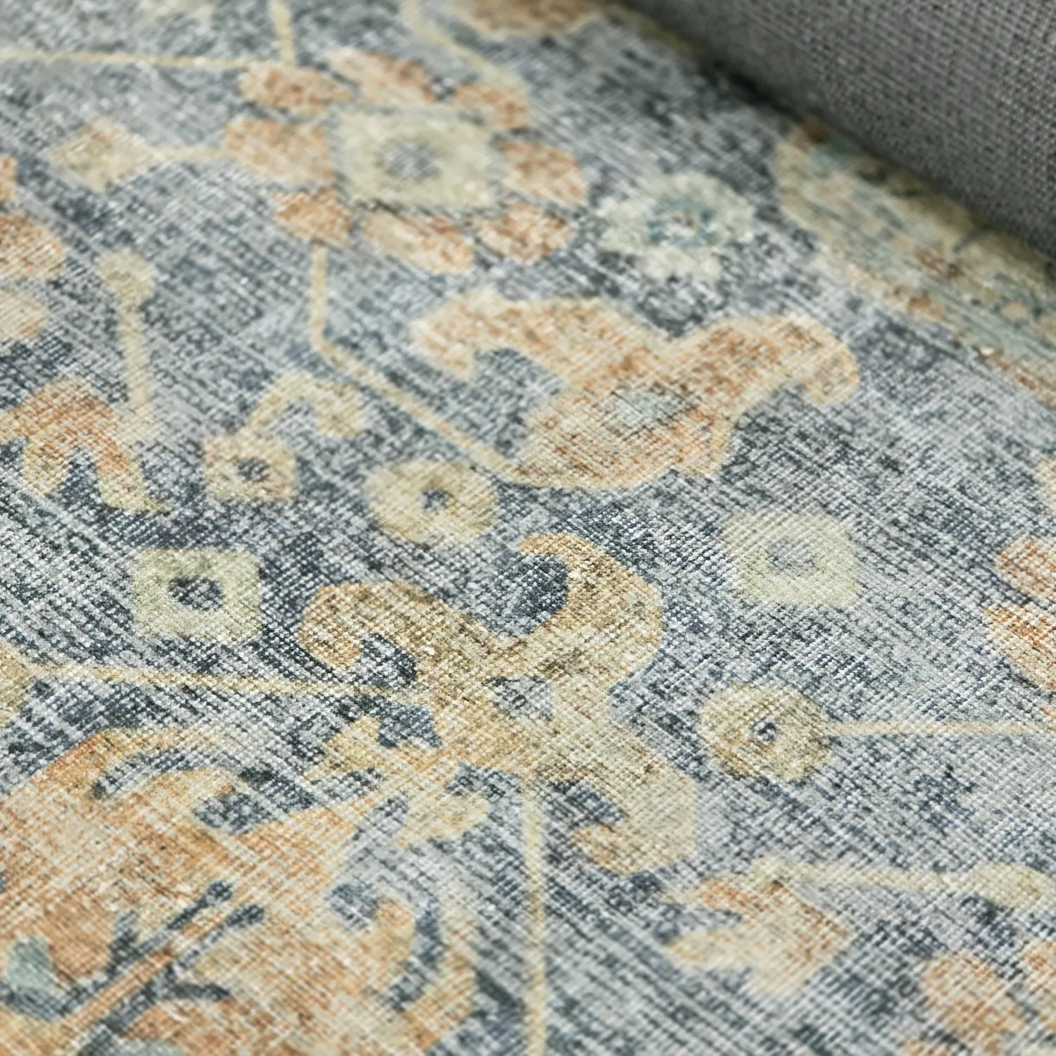 Flachgewebter Teppich - Noura (blau)