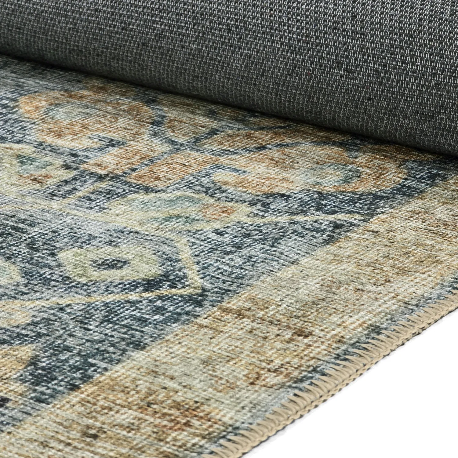 Flachgewebter Teppich - Noura (blau)