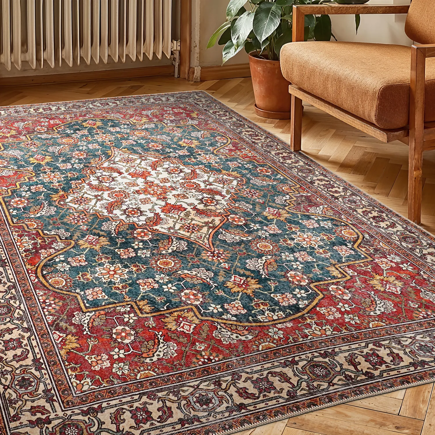 Flachgewebter Teppich - Samaria (rot)