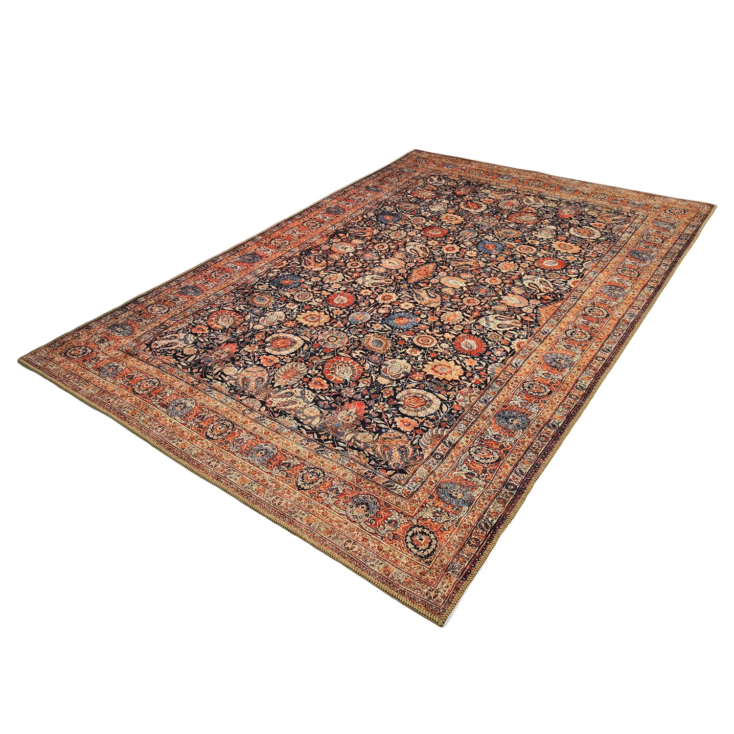 Flachgewebter Teppich - Selamira (blau/mehrfarbig)