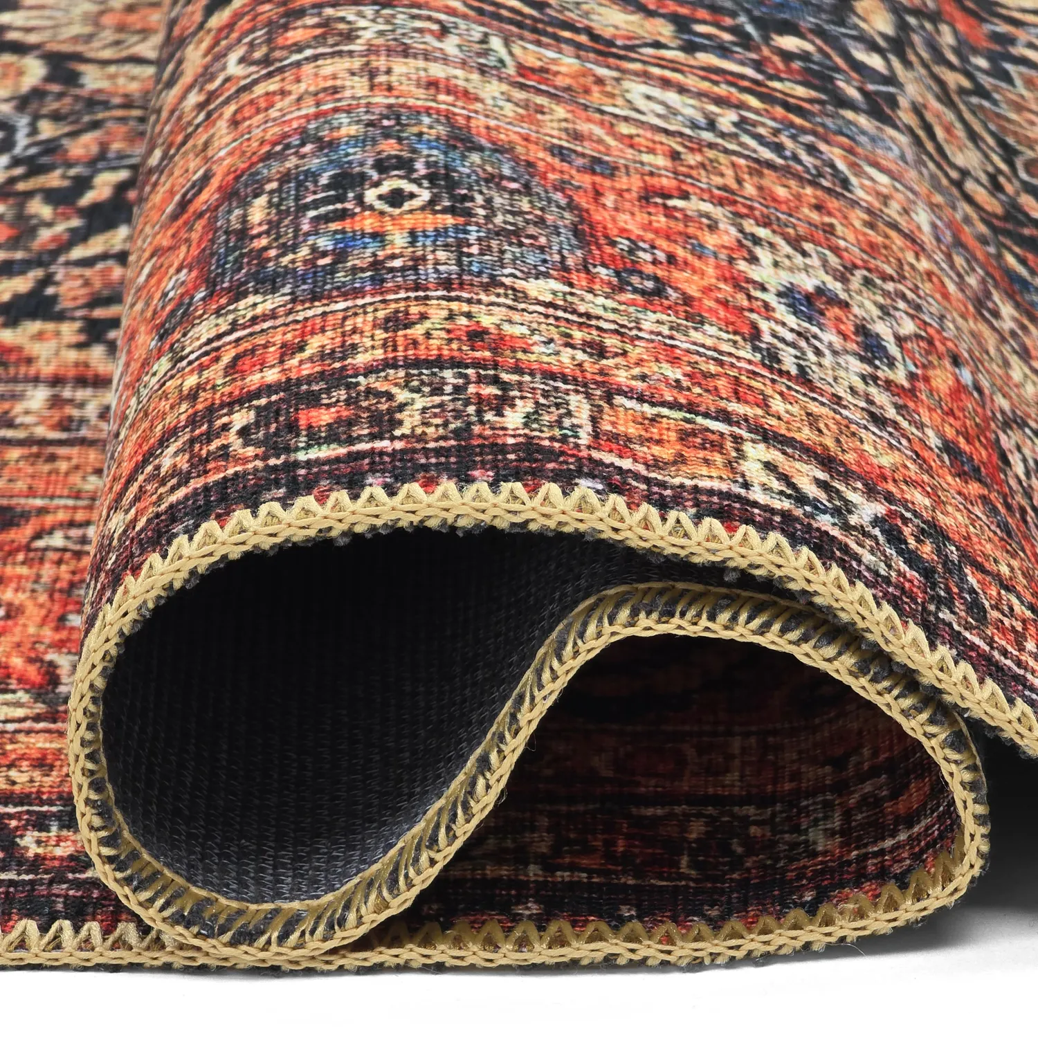 Flachgewebter Teppich - Selamira (blau/mehrfarbig)