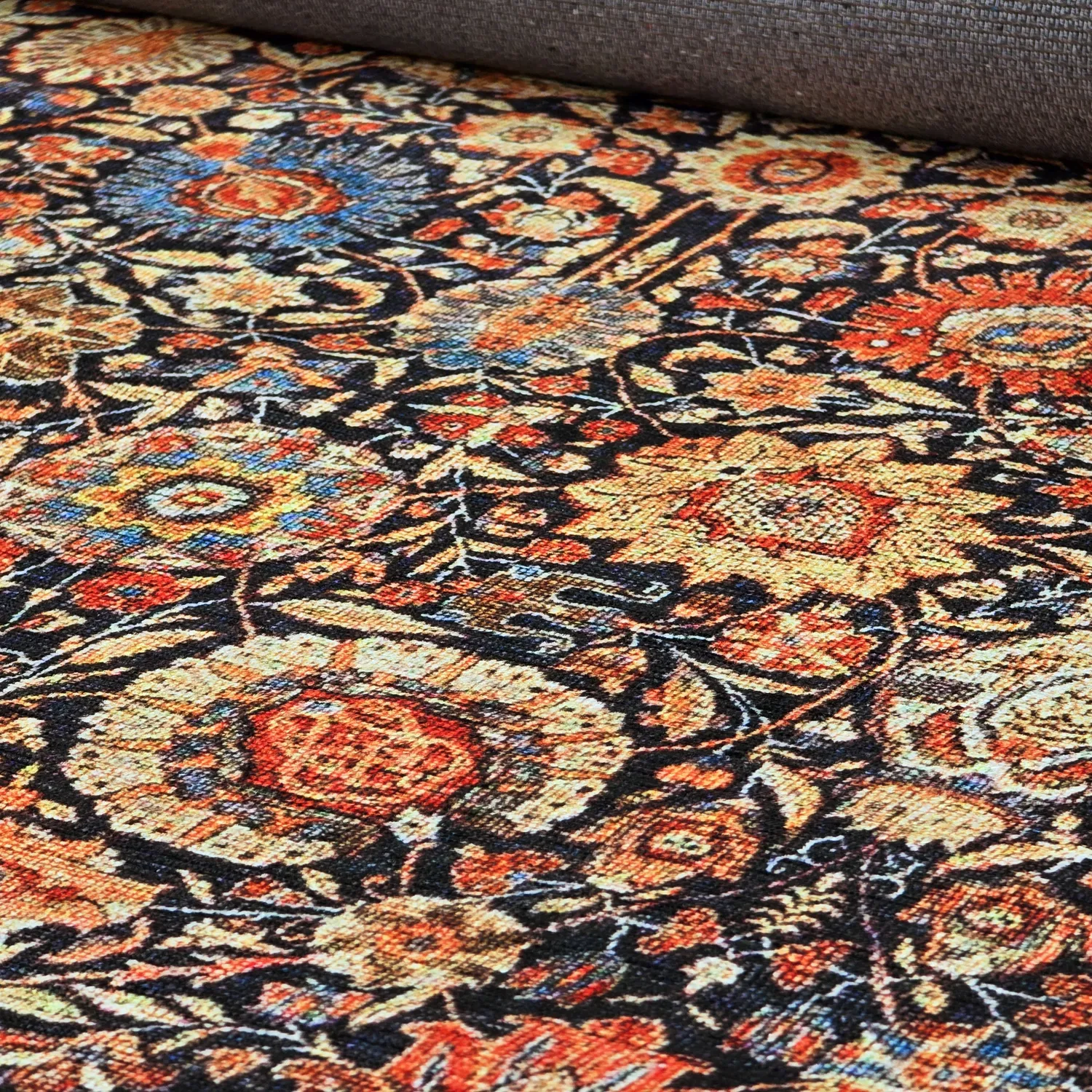 Flachgewebter Teppich - Selamira (blau/mehrfarbig)