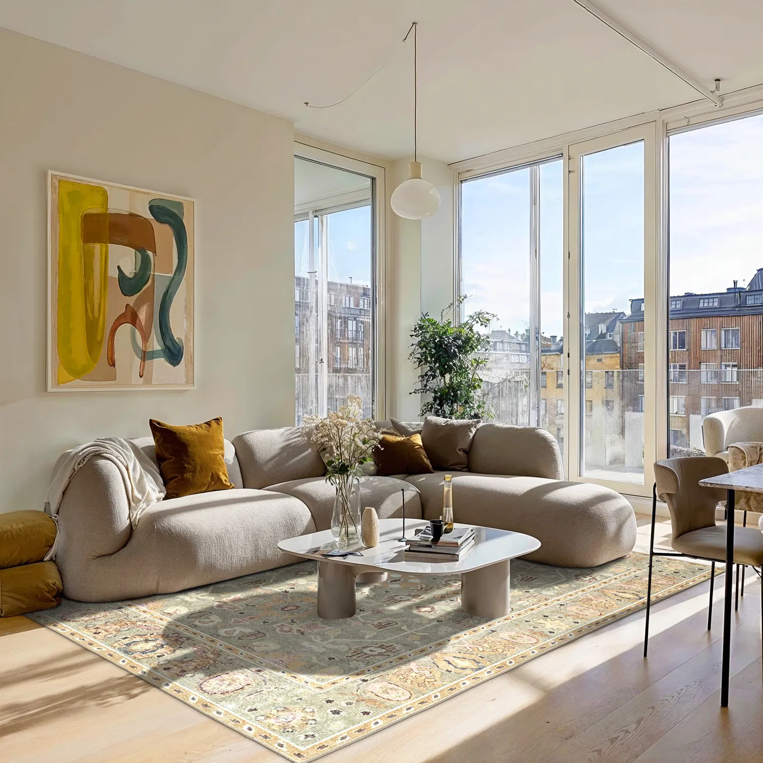 Flachgewebter Teppich - Yara (beige)