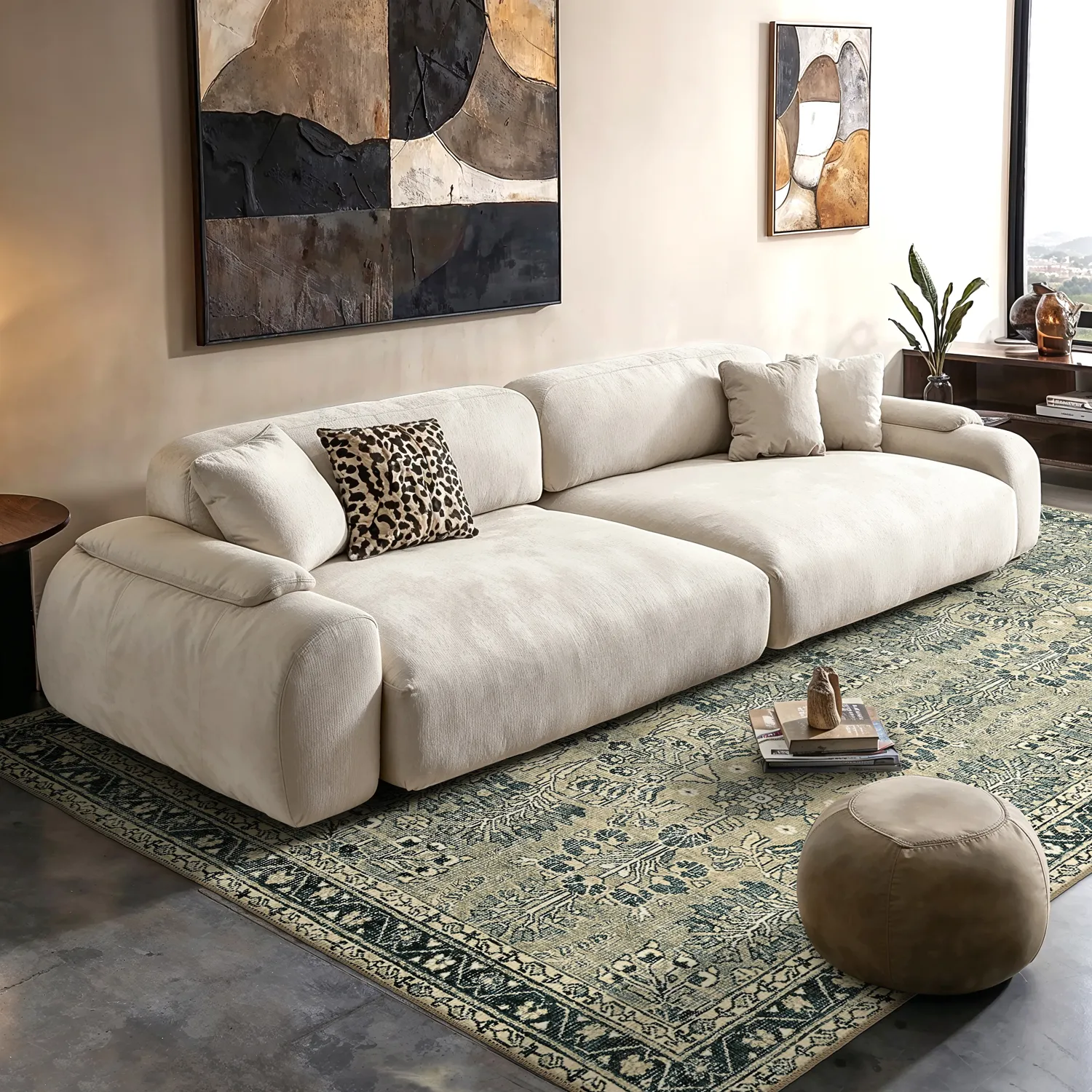 Tapis tissé à plat - Yasirah (bleu/vert)