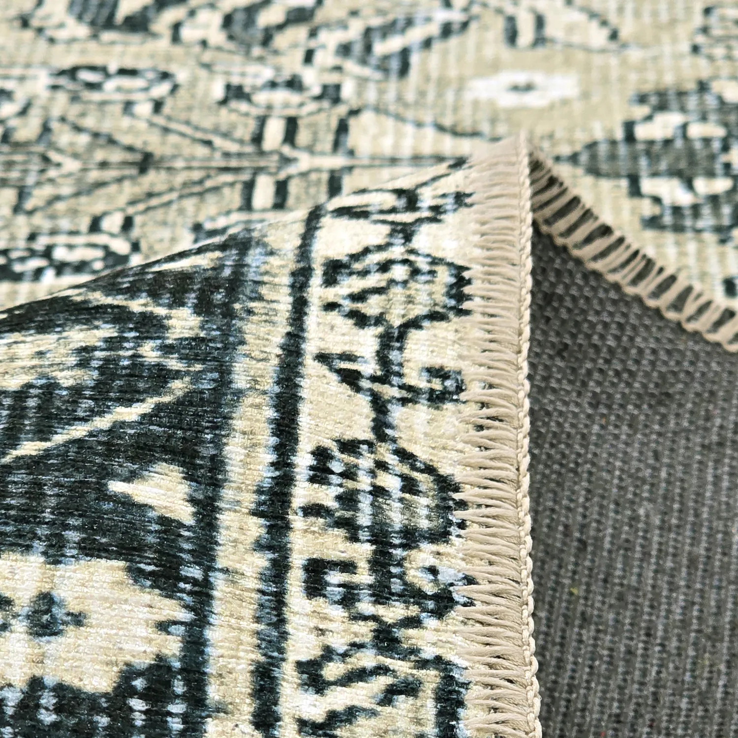 Tapis tissé à plat - Yasirah (bleu/vert)