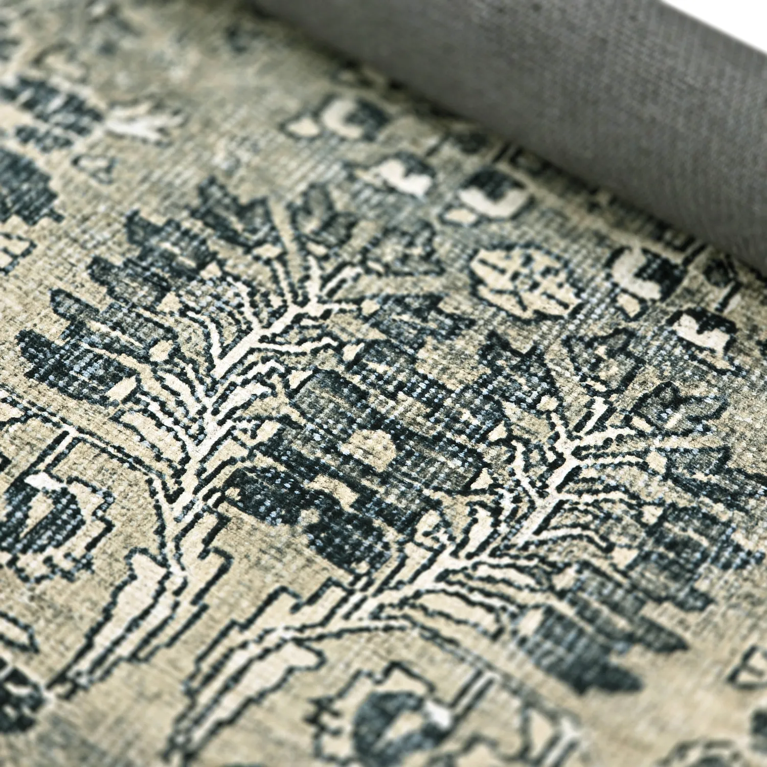 Tapis tissé à plat - Yasirah (bleu/vert)