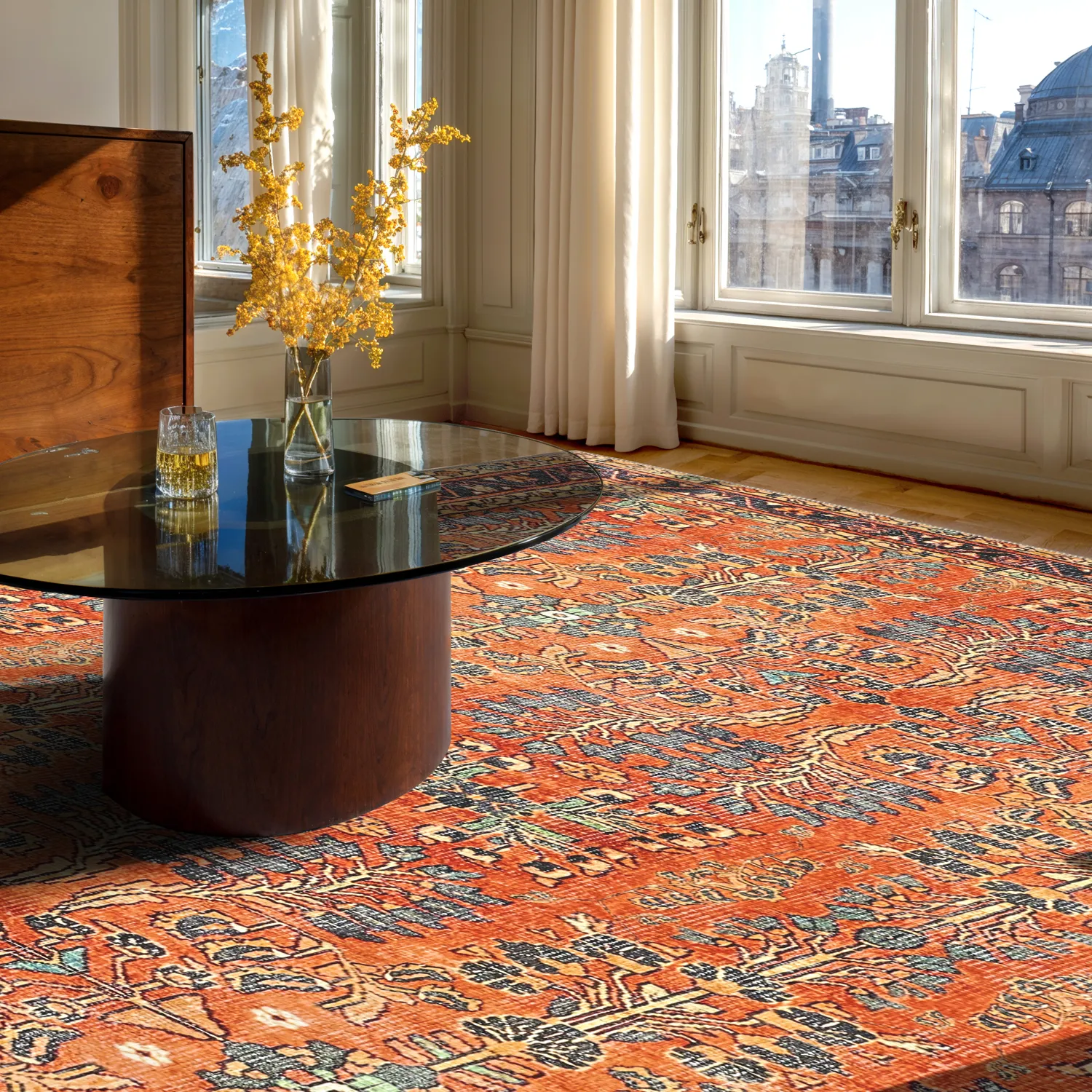 Flachgewebter Teppich - Yasirah (orange)