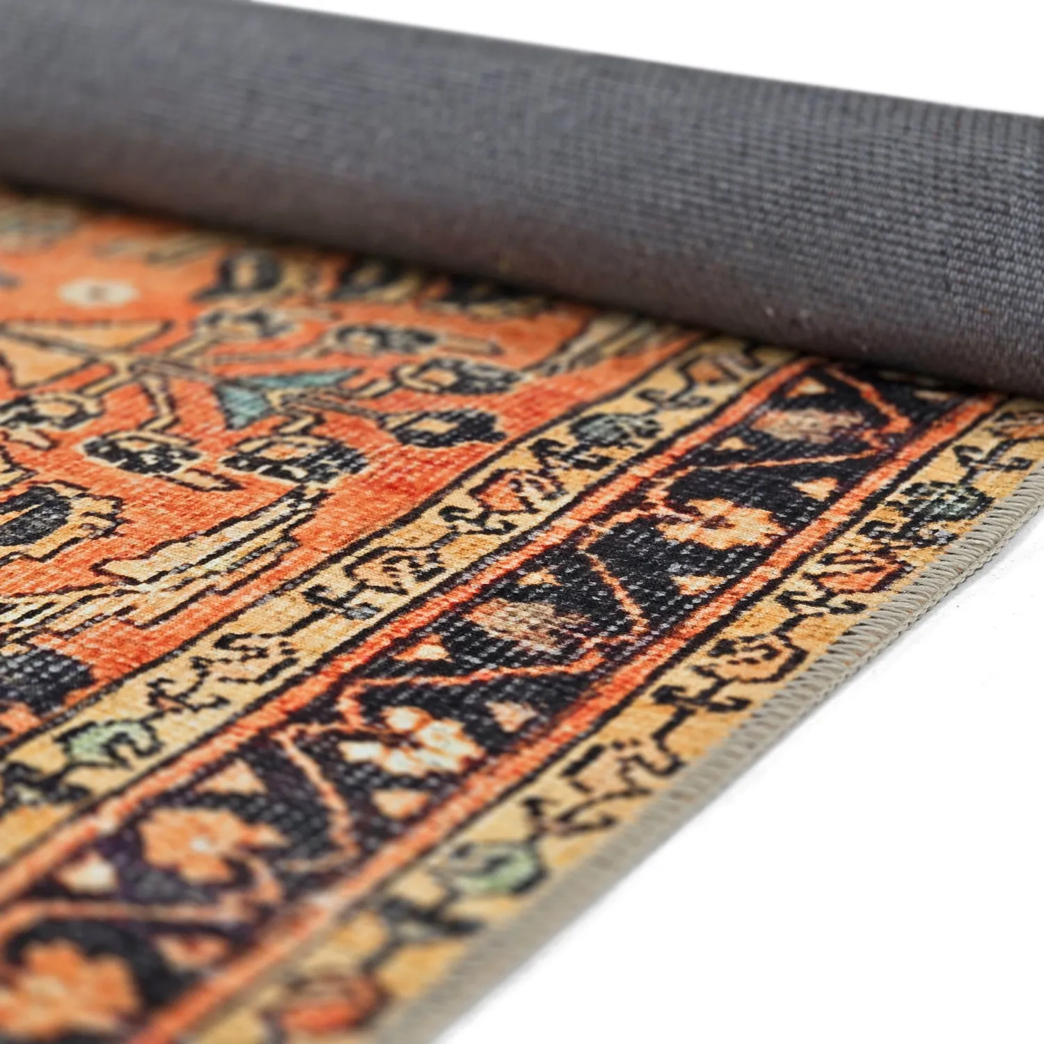 Flachgewebter Teppich - Yasirah (orange)