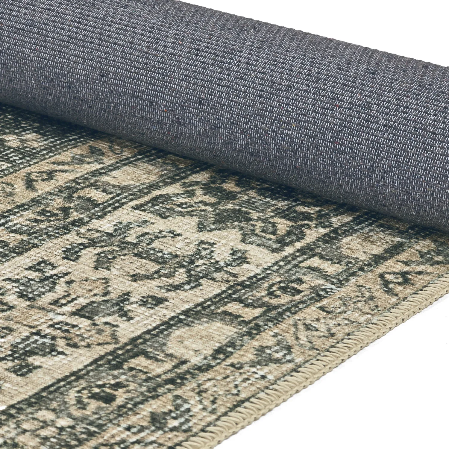 Flachgewebter Teppich - Zuleina (grün)