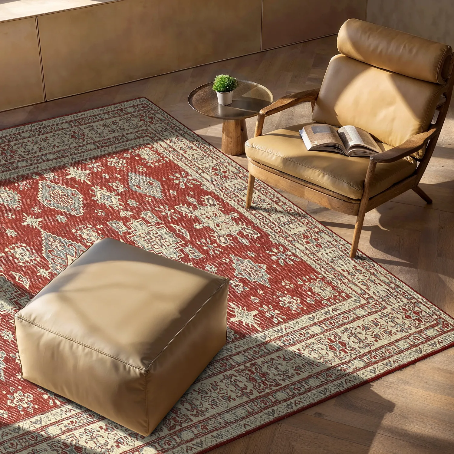 Flachgewebter Teppich - Zuleina (rot)