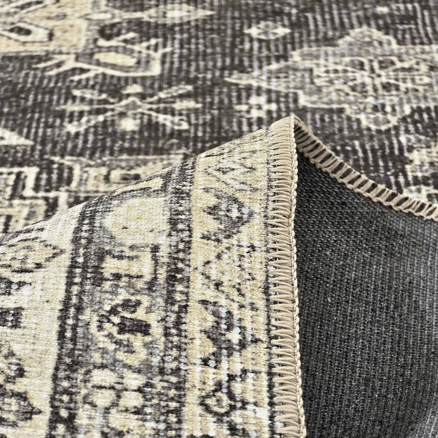 Flachgewebter Teppich - Zuleina (dunkelgrau)